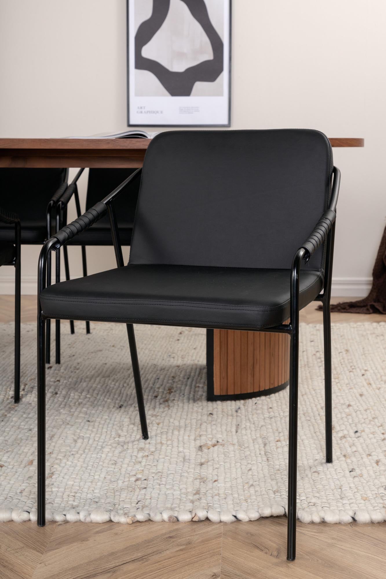 Bianca Esszimmerset + Tvist 200cm/4St. in Walnuss / Schwarz präsentiert im Onlineshop von KAQTU Design AG. Esszimmerset ist von Venture Home