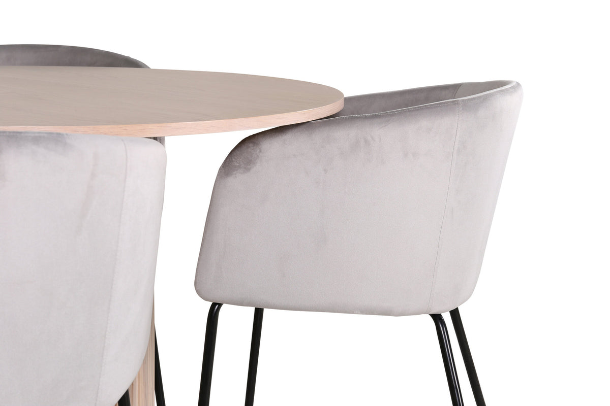 Bianca Esszimmerset + Berit ⌀110cm/4St. in Weiss / Grau präsentiert im Onlineshop von KAQTU Design AG. Esszimmerset ist von Venture Home