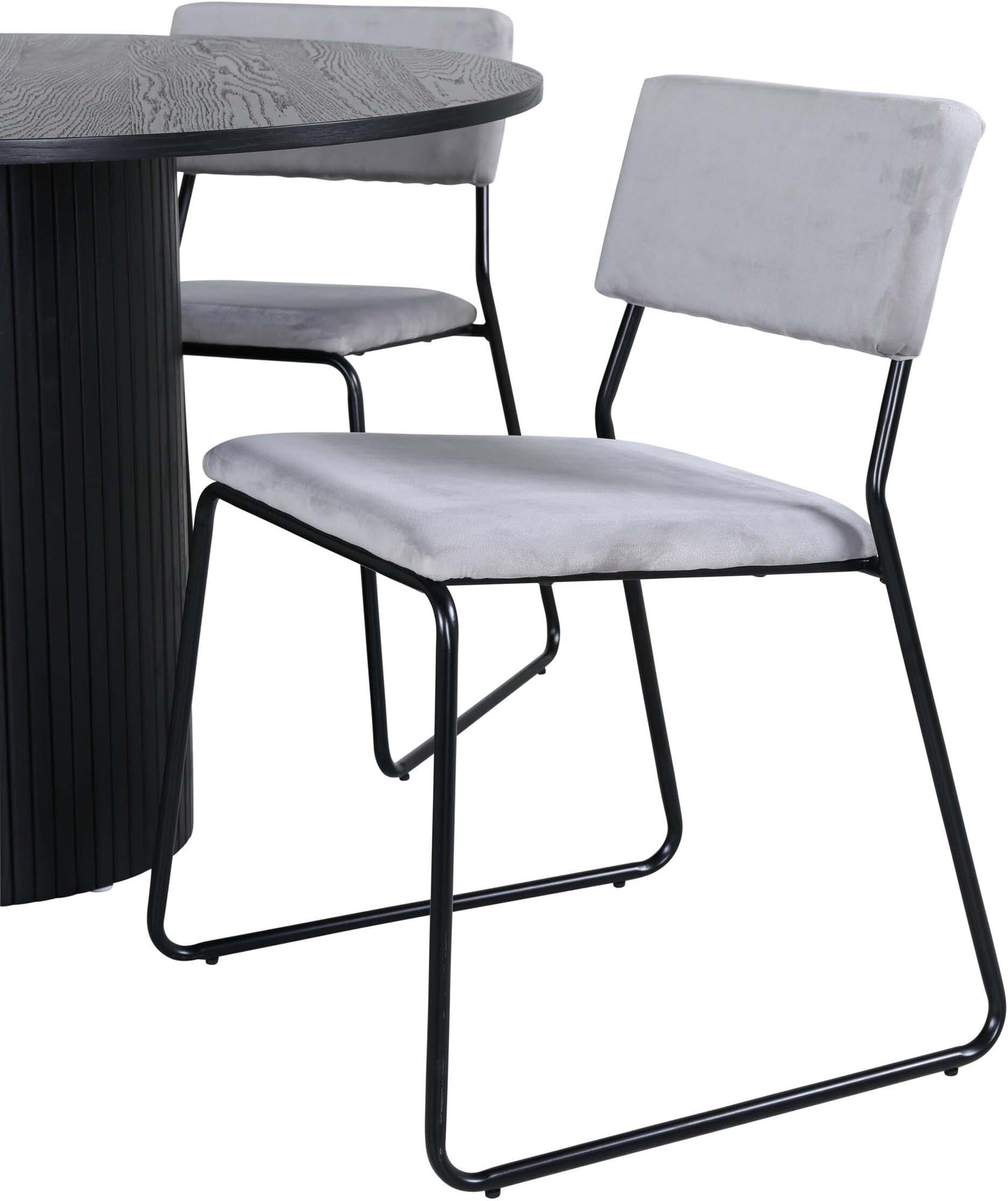 Bianca Esszimmerset + Kenth ⌀110cm/4St. in Schwarz präsentiert im Onlineshop von KAQTU Design AG. Esszimmerset ist von Venture Home