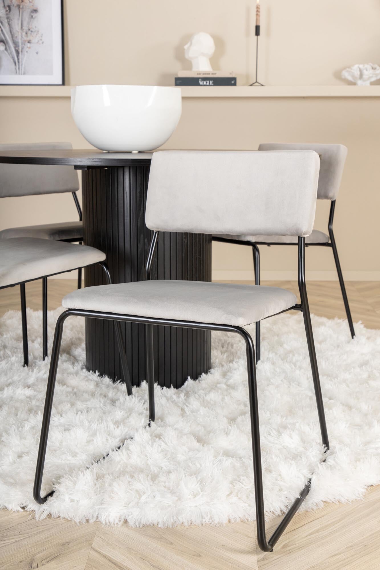 Bianca Esszimmerset + Kenth ⌀110cm/4St. in Schwarz präsentiert im Onlineshop von KAQTU Design AG. Esszimmerset ist von Venture Home