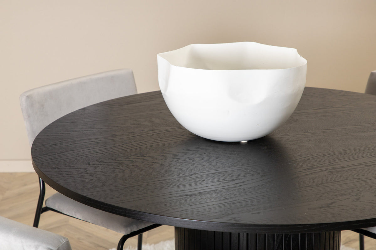 Bianca Esszimmerset + Kenth ⌀110cm/4St. in Schwarz präsentiert im Onlineshop von KAQTU Design AG. Esszimmerset ist von Venture Home