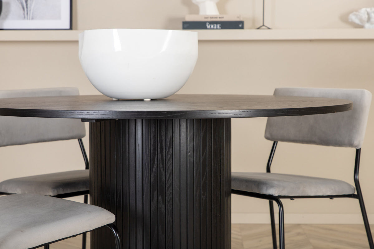 Bianca Esszimmerset + Kenth ⌀110cm/4St. in Schwarz präsentiert im Onlineshop von KAQTU Design AG. Esszimmerset ist von Venture Home