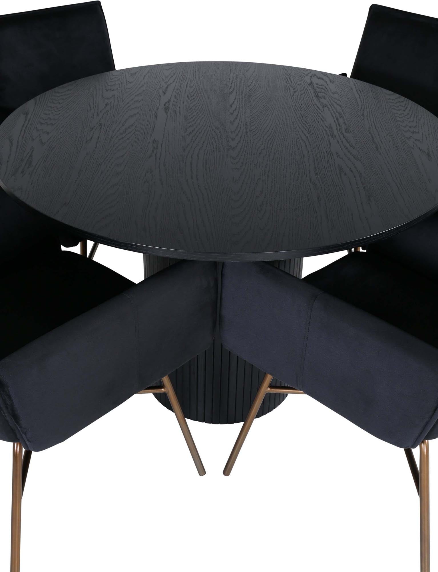 Bianca Esszimmerset + Petra ⌀110cm/4St. in Schwarz, Kupfer präsentiert im Onlineshop von KAQTU Design AG. Esszimmerset ist von Venture Home
