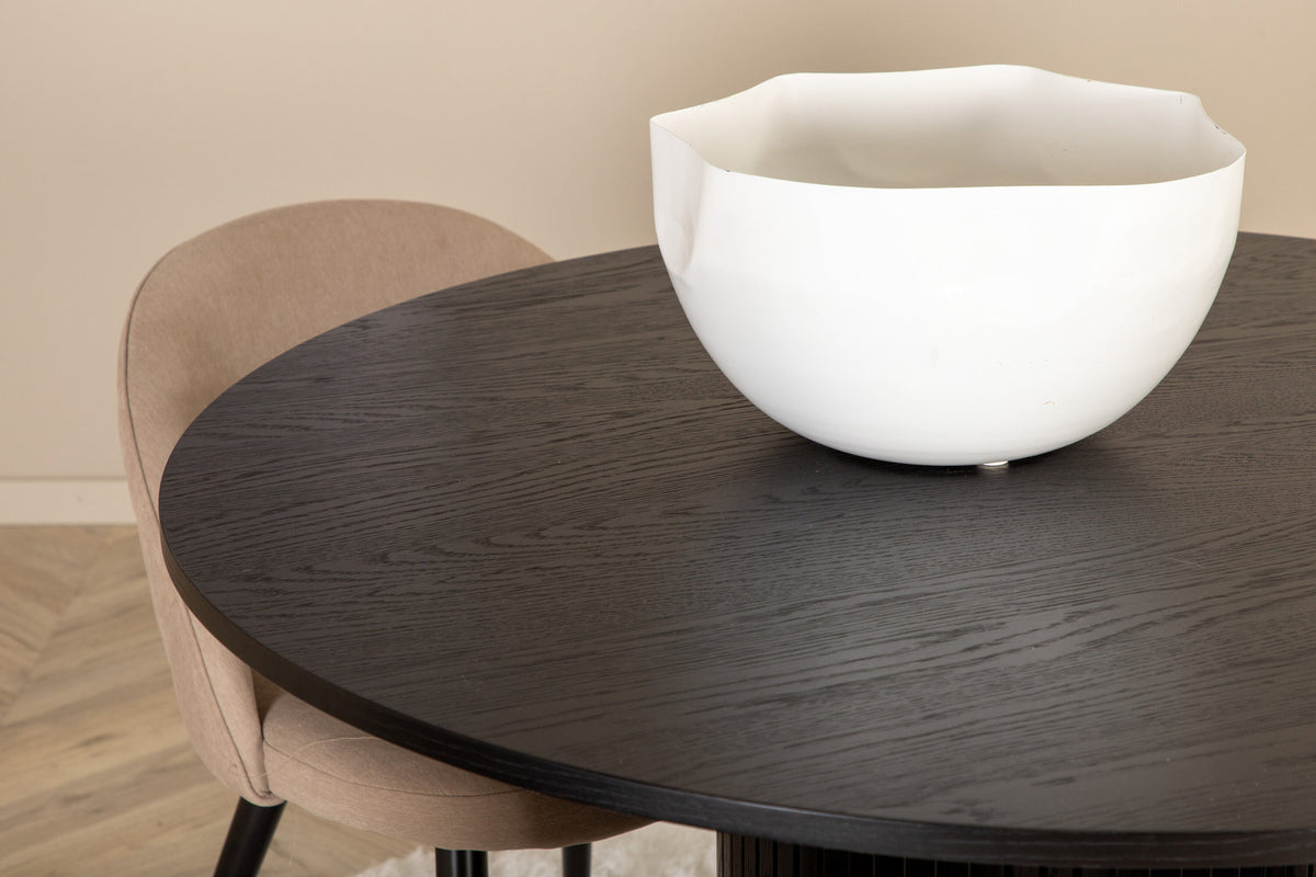 Bianca Esszimmerset + Velvet ⌀110cm/4St. in Beige, Schwarz präsentiert im Onlineshop von KAQTU Design AG. Esszimmerset ist von Venture Home