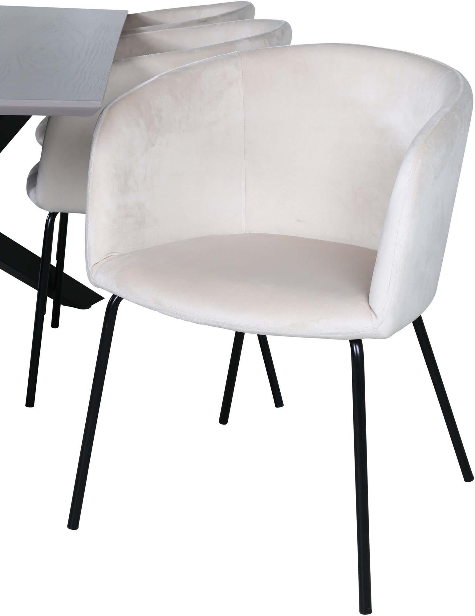 Piazza Esszimmerset + Berit 180cm/6St. in Grau / Beige präsentiert im Onlineshop von KAQTU Design AG. Esszimmerset ist von Venture Home