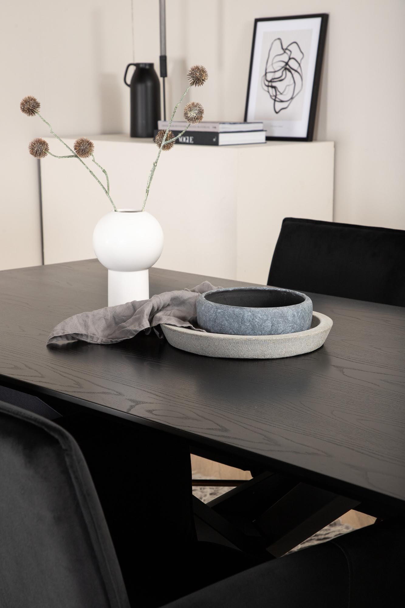 Piazza Esszimmerset + Petra 180cm/6St. in Schwarz / Kupfer präsentiert im Onlineshop von KAQTU Design AG. Esszimmerset ist von Venture Home
