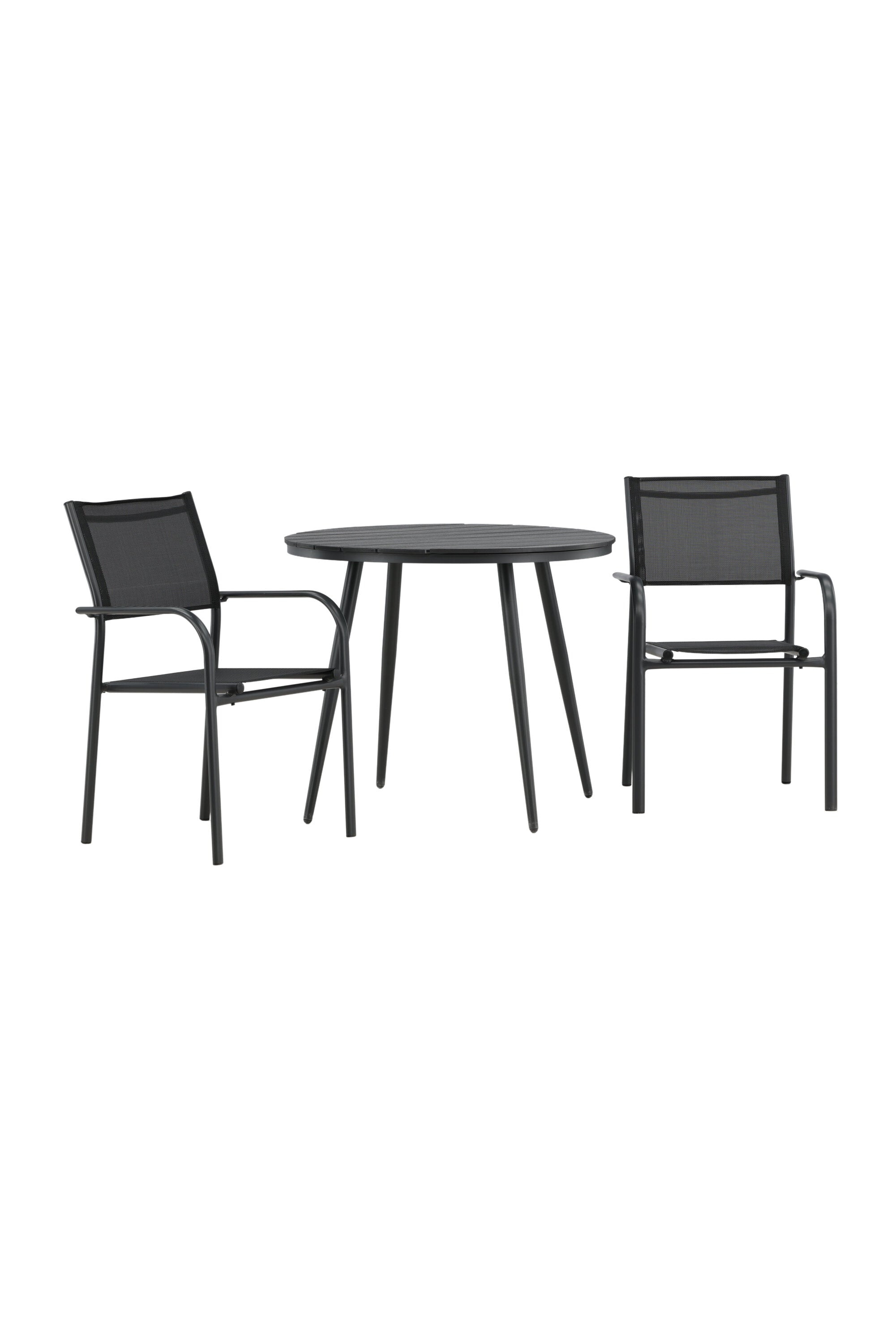 Break Outdoor-Tischset + Santorini ⌀90cm/2St. in Schwarz präsentiert im Onlineshop von KAQTU Design AG. Gartentischset ist von Venture Home