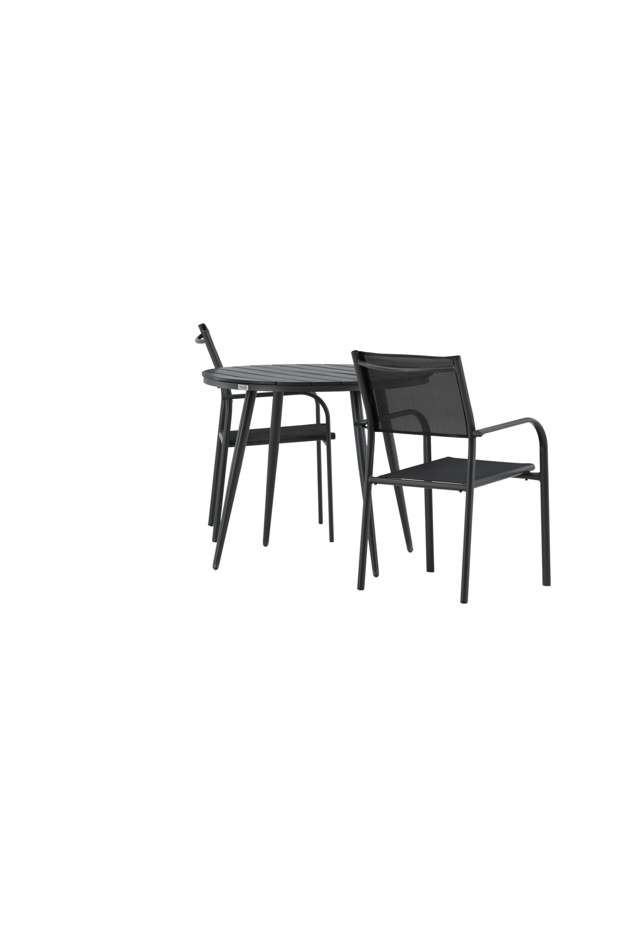 Break Outdoor-Tischset + Santorini ⌀90cm/2St. in Schwarz präsentiert im Onlineshop von KAQTU Design AG. Gartentischset ist von Venture Home