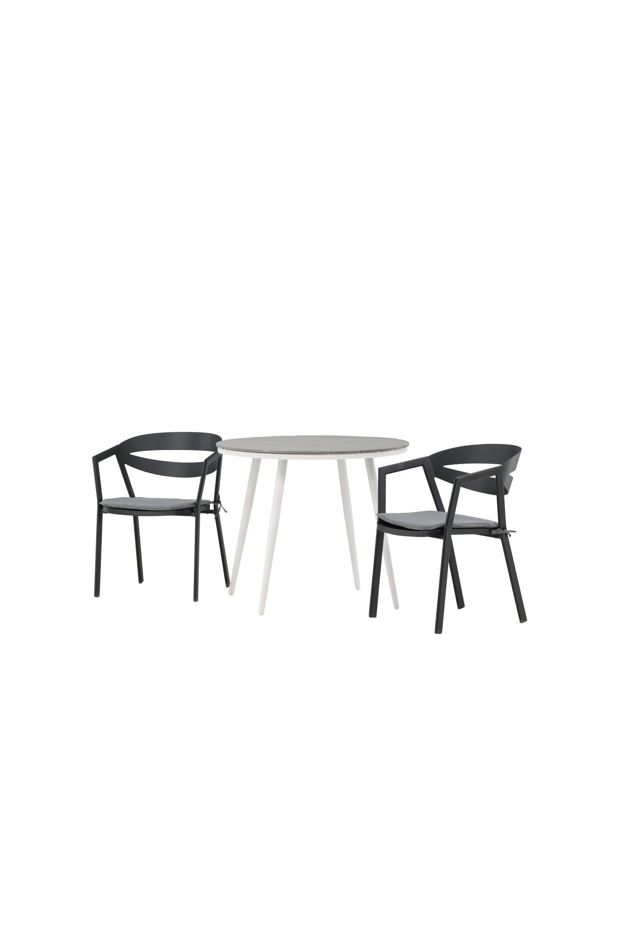 Break Outdoor-Tischset + Slit ⌀90cm/2St. in Weiss präsentiert im Onlineshop von KAQTU Design AG. Gartentischset ist von Venture Home