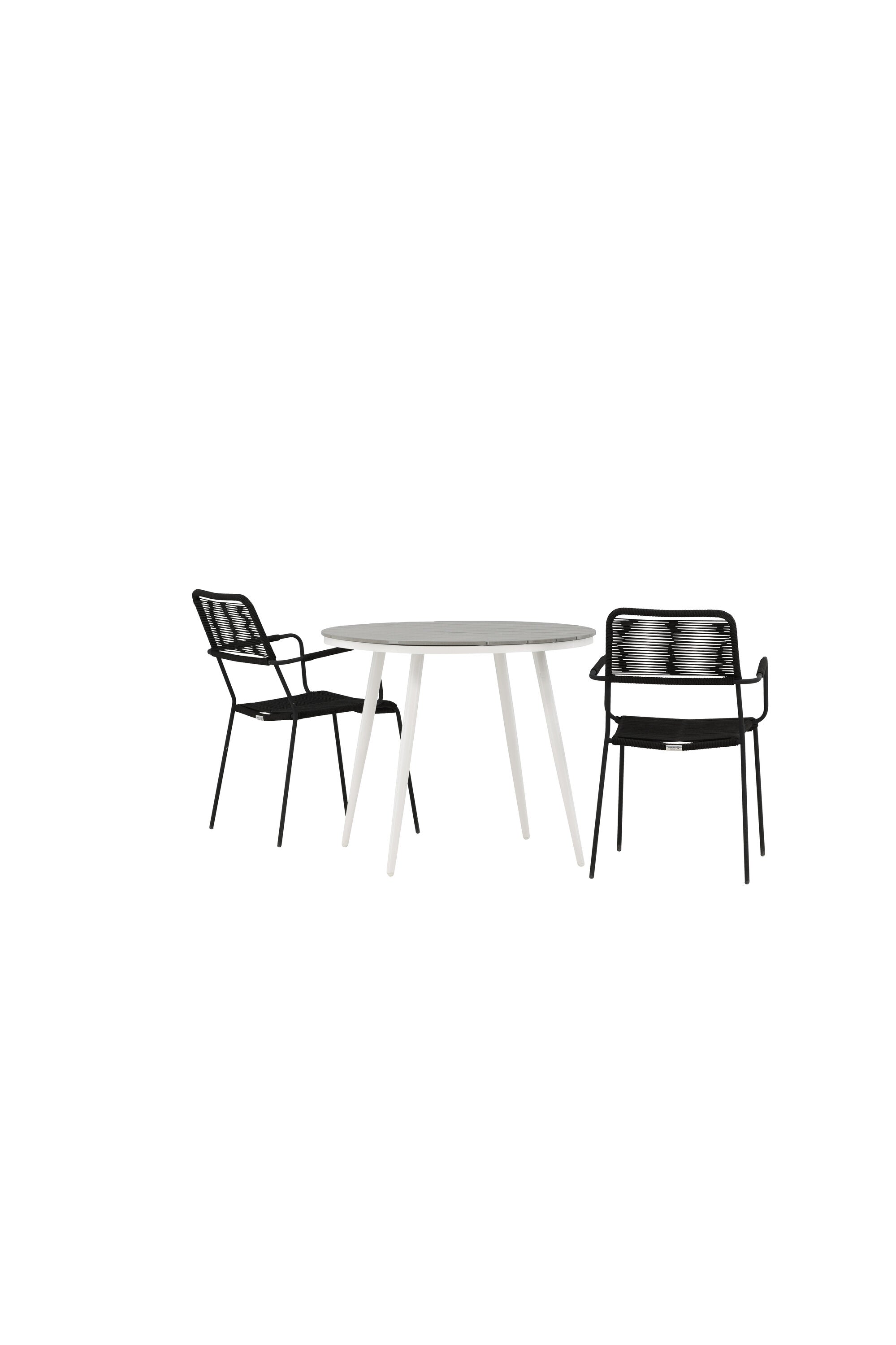 Break Outdoor-Tischset + Lindos Arm ⌀90cm/2St. in Weiss präsentiert im Onlineshop von KAQTU Design AG. Gartentischset ist von Venture Home