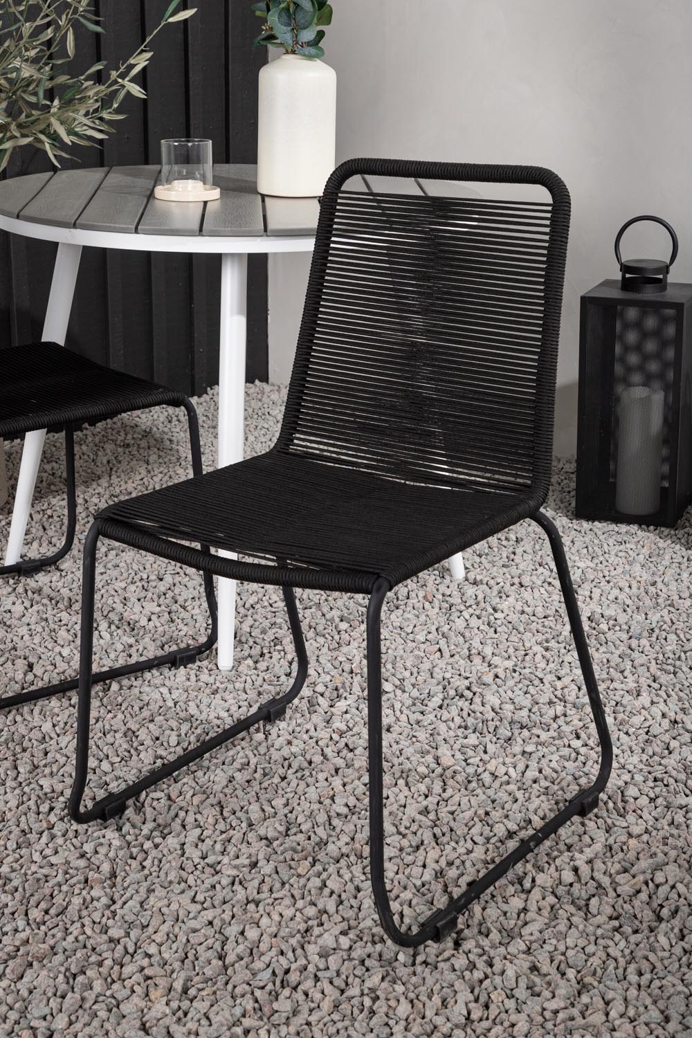 Break Outdoor-Tischset + Lindos Stack ⌀90cm/2St. in Weiss präsentiert im Onlineshop von KAQTU Design AG. Gartentischset ist von Venture Home
