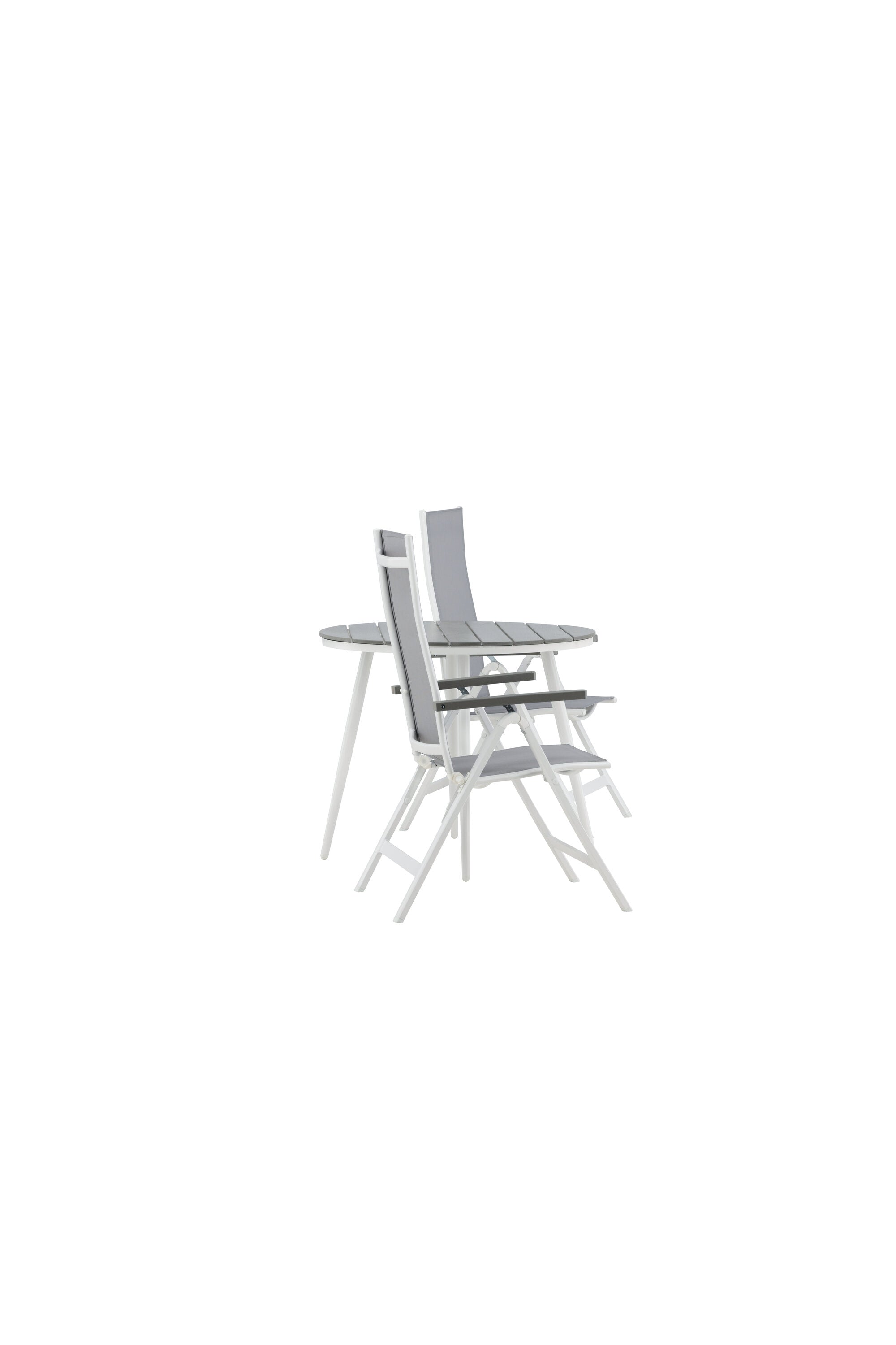 Break Outdoor-Tischset + Albany ⌀90cm/2St. in Weiss präsentiert im Onlineshop von KAQTU Design AG. Gartentischset ist von Venture Home