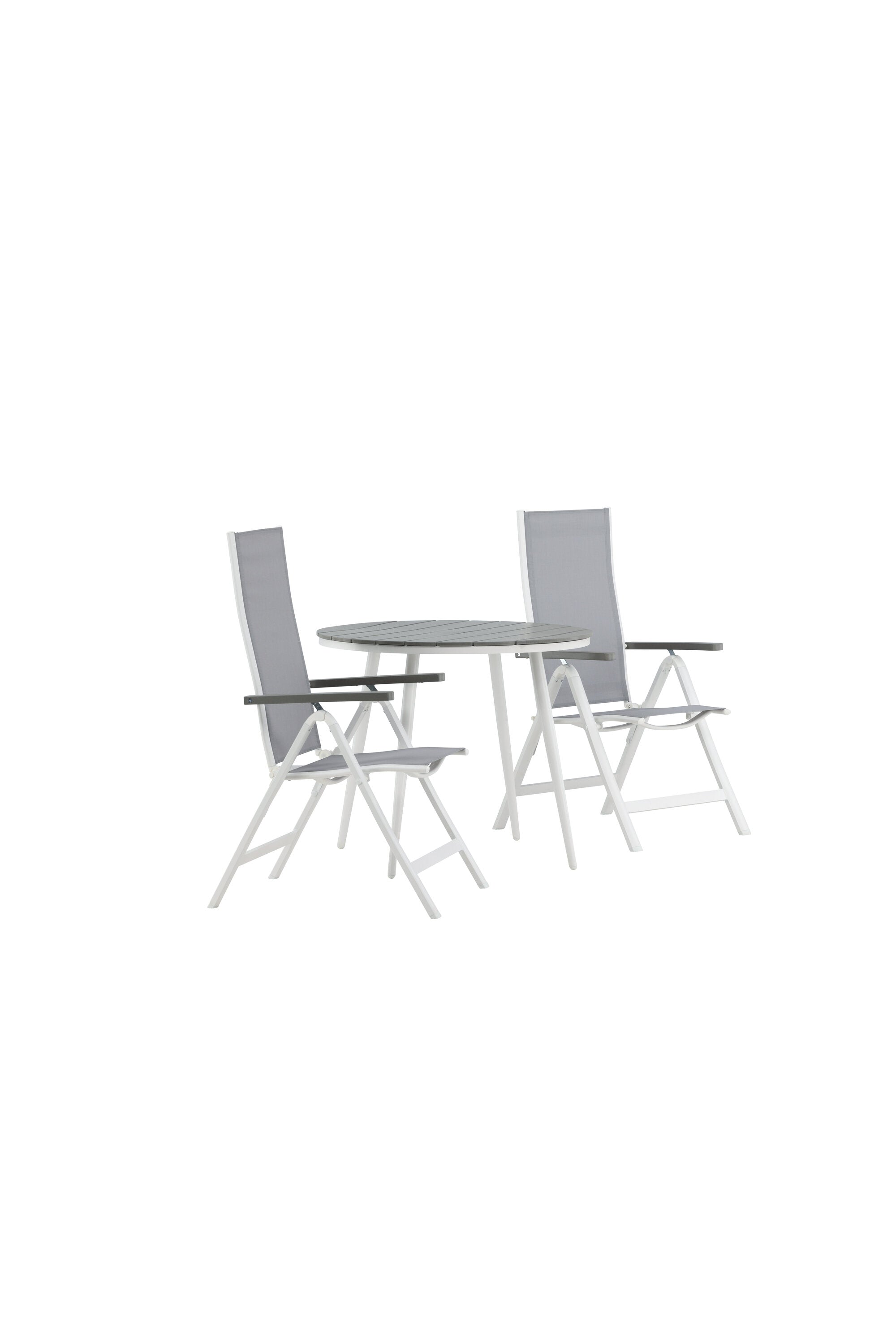 Break Outdoor-Tischset + Albany ⌀90cm/2St. in Weiss präsentiert im Onlineshop von KAQTU Design AG. Gartentischset ist von Venture Home