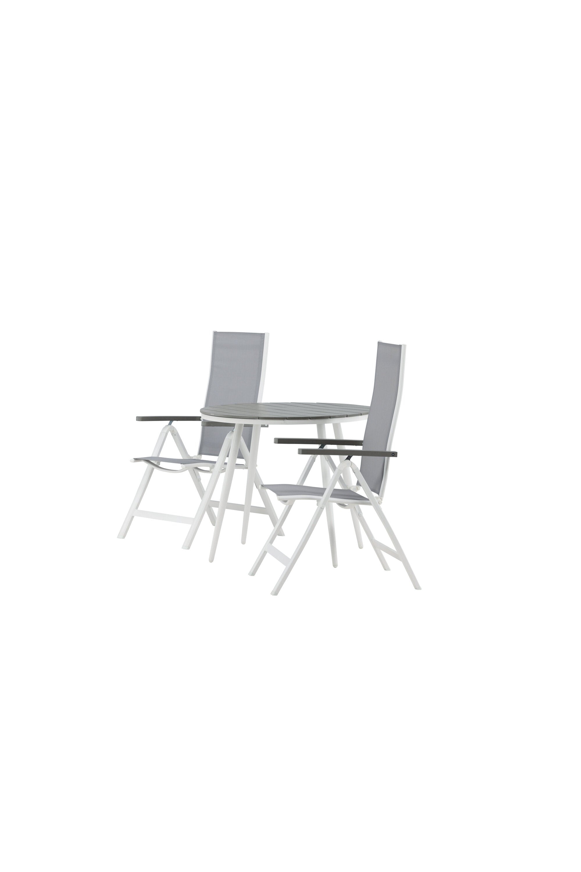 Break Outdoor-Tischset + Albany ⌀90cm/2St. in Weiss präsentiert im Onlineshop von KAQTU Design AG. Gartentischset ist von Venture Home