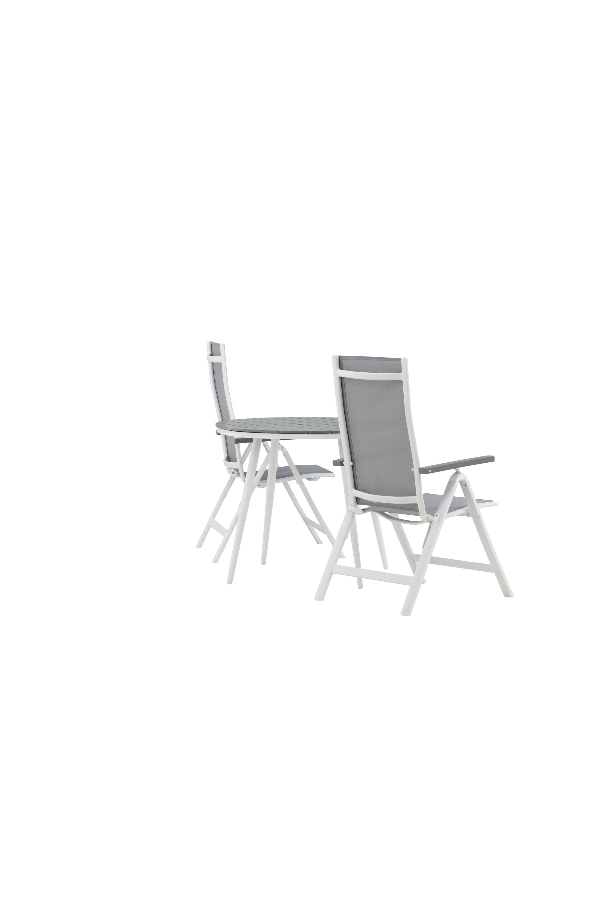 Break Outdoor-Tischset + Albany ⌀90cm/2St. in Weiss präsentiert im Onlineshop von KAQTU Design AG. Gartentischset ist von Venture Home