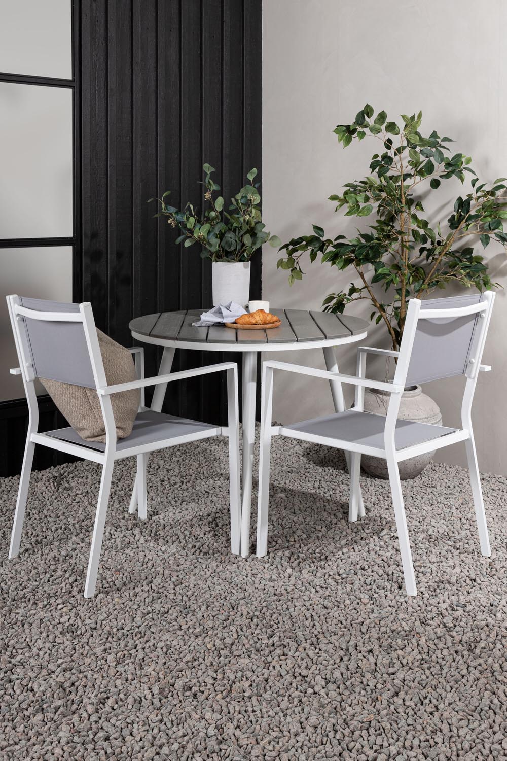 Break Outdoor-Tischset + Copacabana ⌀90cm/2St. in Grau präsentiert im Onlineshop von KAQTU Design AG. Gartentischset ist von Venture Home