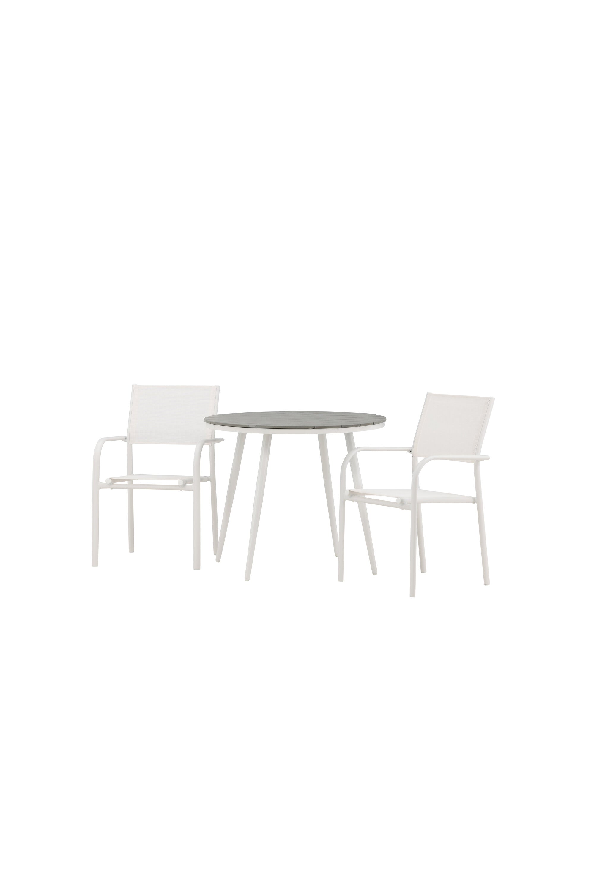 Break Outdoor-Tischset + Santorini ⌀90cm/2St. in Weiss präsentiert im Onlineshop von KAQTU Design AG. Gartentischset ist von Venture Home