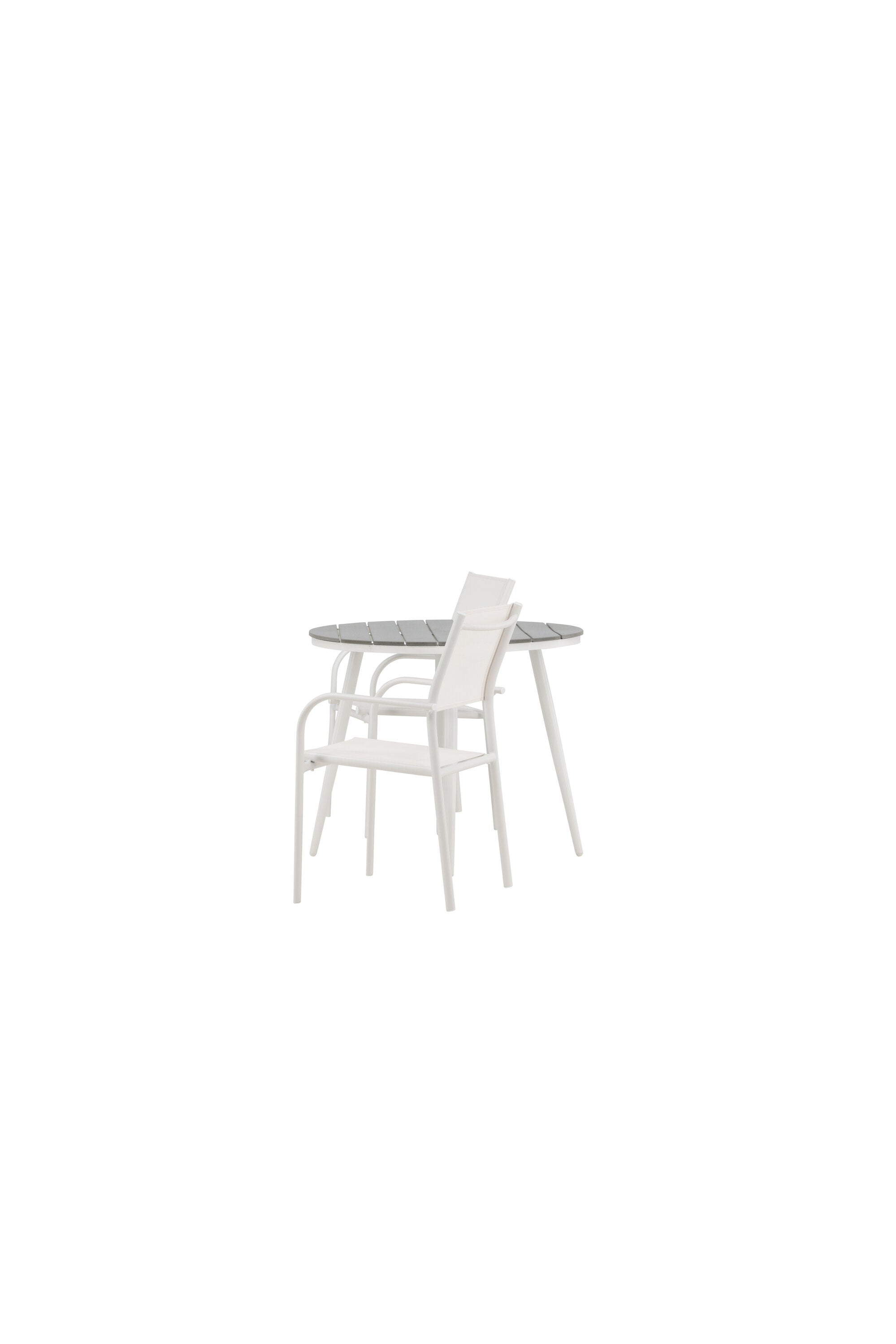 Break Outdoor-Tischset + Santorini ⌀90cm/2St. in Weiss präsentiert im Onlineshop von KAQTU Design AG. Gartentischset ist von Venture Home