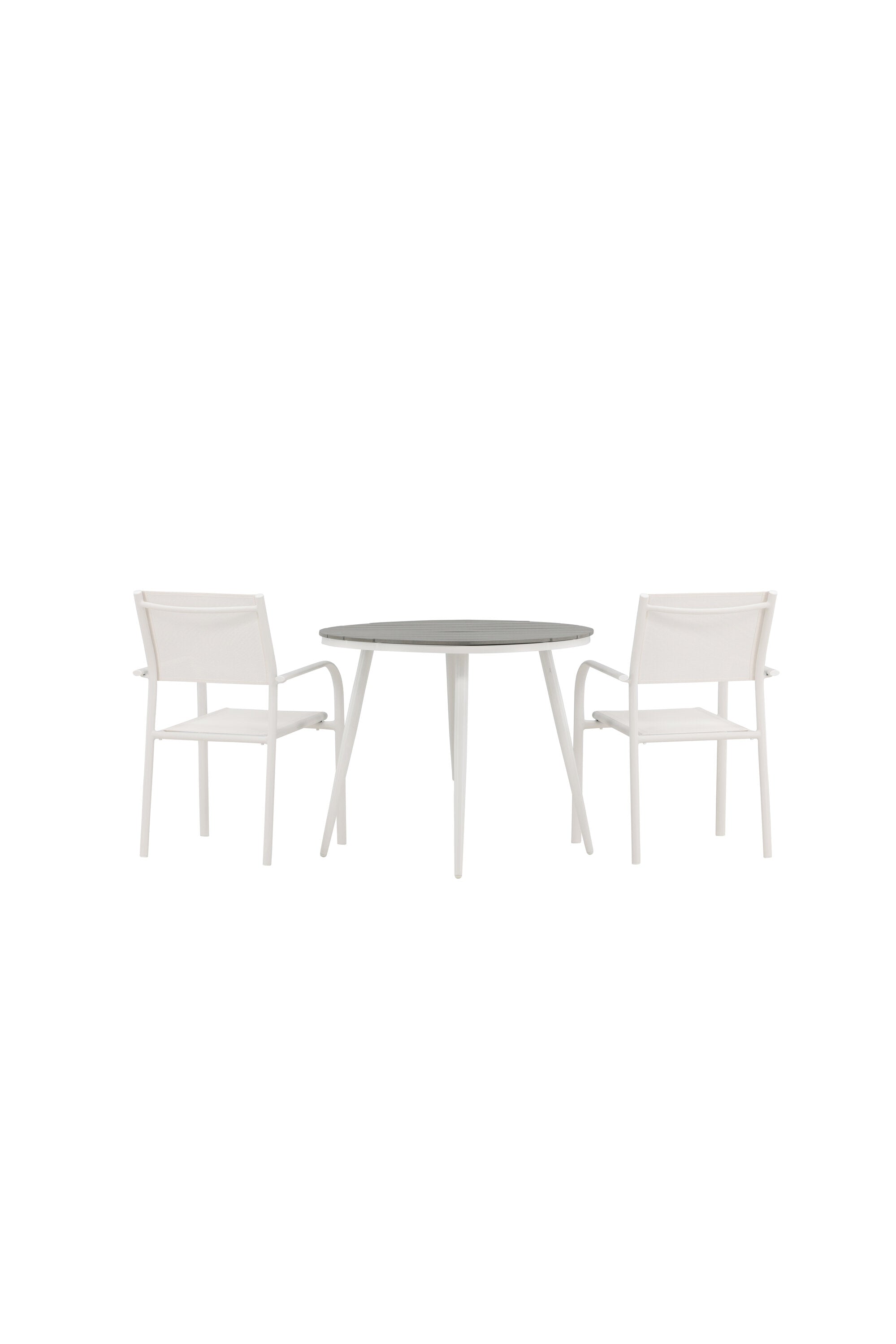 Break Outdoor-Tischset + Santorini ⌀90cm/2St. in Weiss präsentiert im Onlineshop von KAQTU Design AG. Gartentischset ist von Venture Home