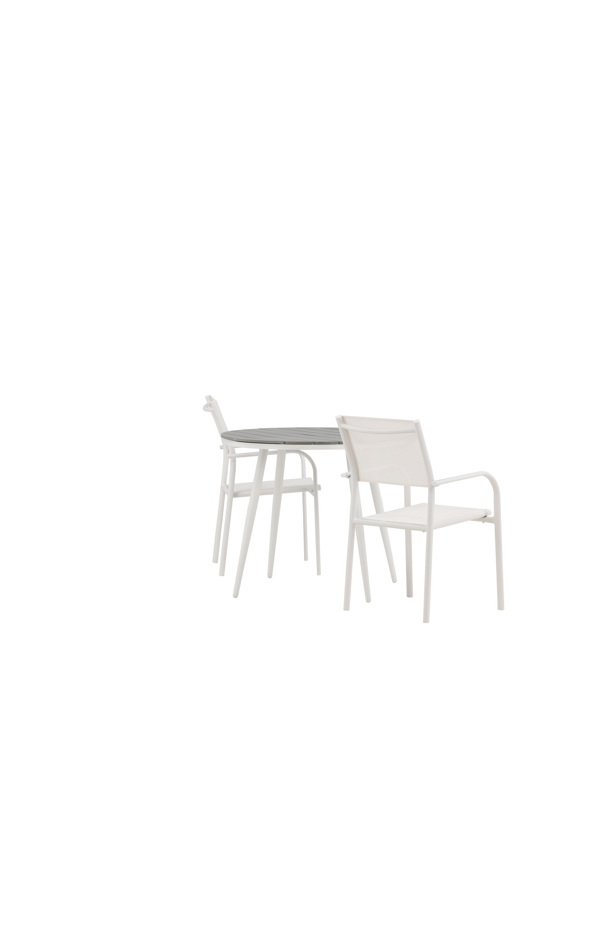 Break Outdoor-Tischset + Santorini ⌀90cm/2St. in Weiss präsentiert im Onlineshop von KAQTU Design AG. Gartentischset ist von Venture Home