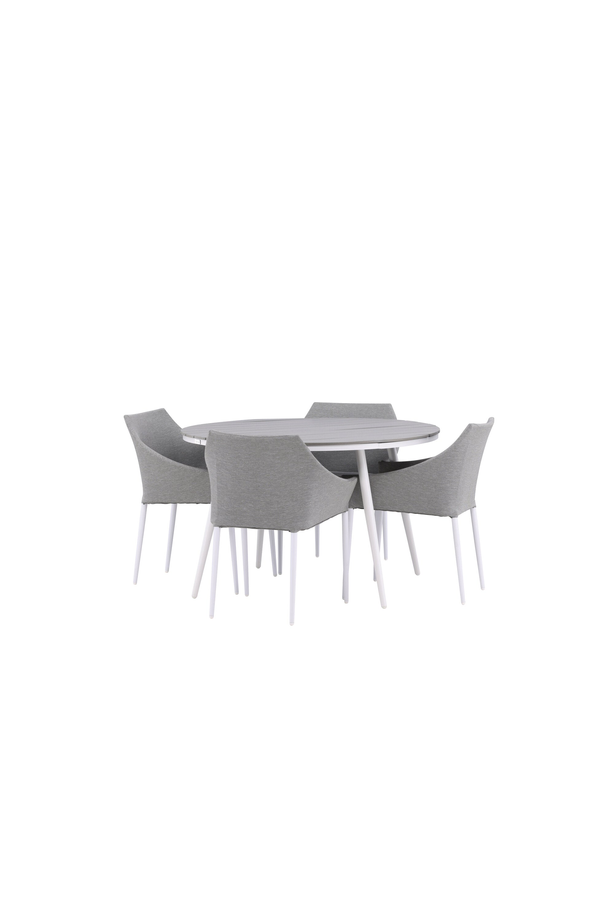 Break Outdoor-Tischset + Spoga ⌀120cm/4St. in Weiss präsentiert im Onlineshop von KAQTU Design AG. Gartentischset ist von Venture Home