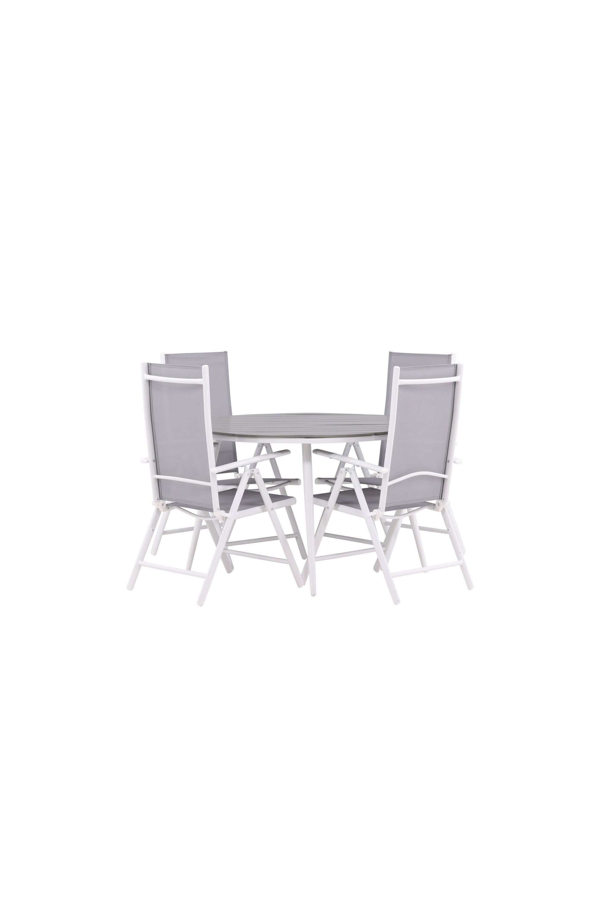 Break Outdoor-Tischset ⌀120cm/4St. in Weiss präsentiert im Onlineshop von KAQTU Design AG. Gartentischset ist von Venture Home