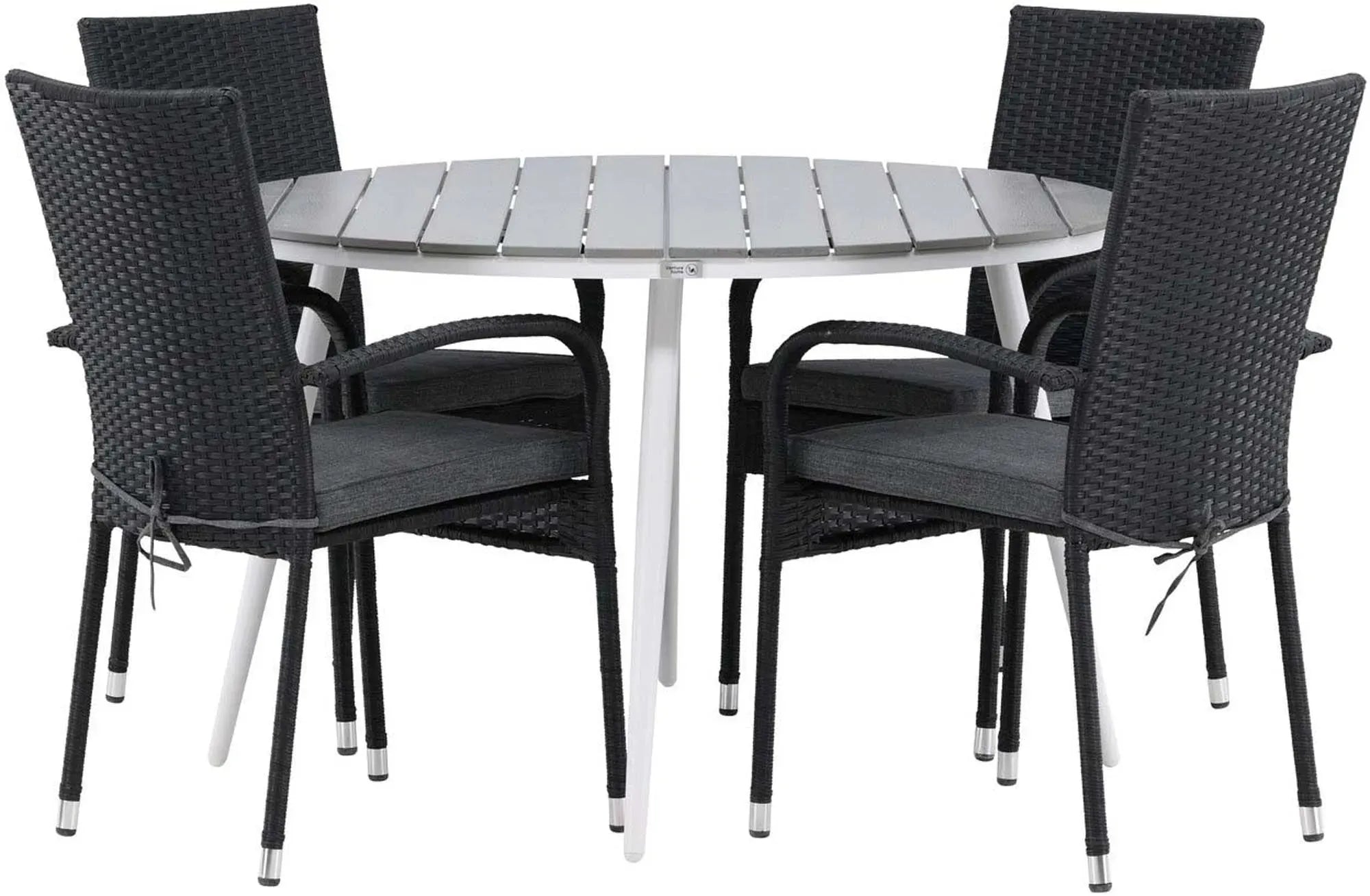 Stilvolles Outdoor-Set für 4, ideal für Garten und Terrasse.