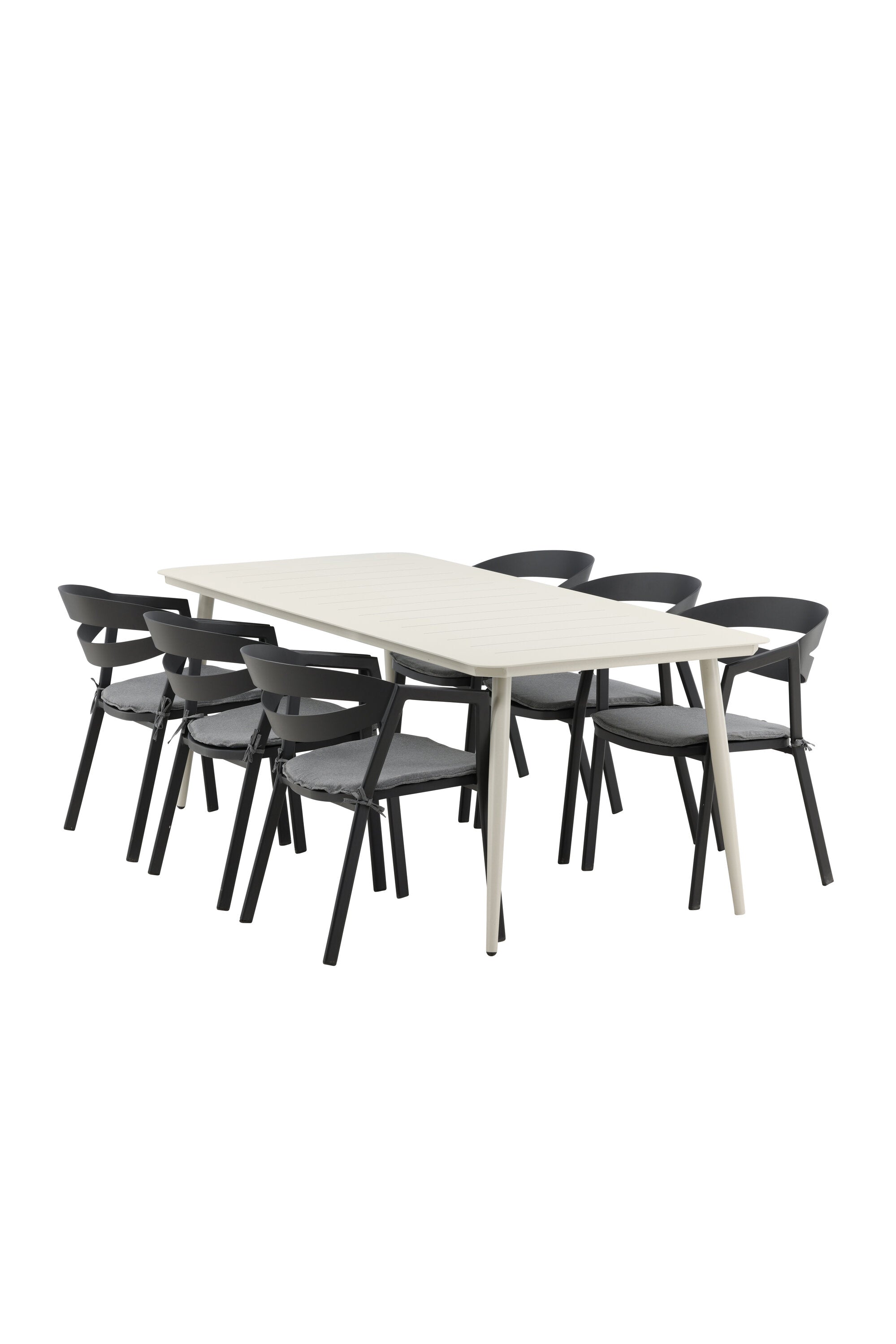Lina Outdoor-Tischset + Split 200cm/6St. in Schwarz präsentiert im Onlineshop von KAQTU Design AG. Gartentischset ist von Venture Home