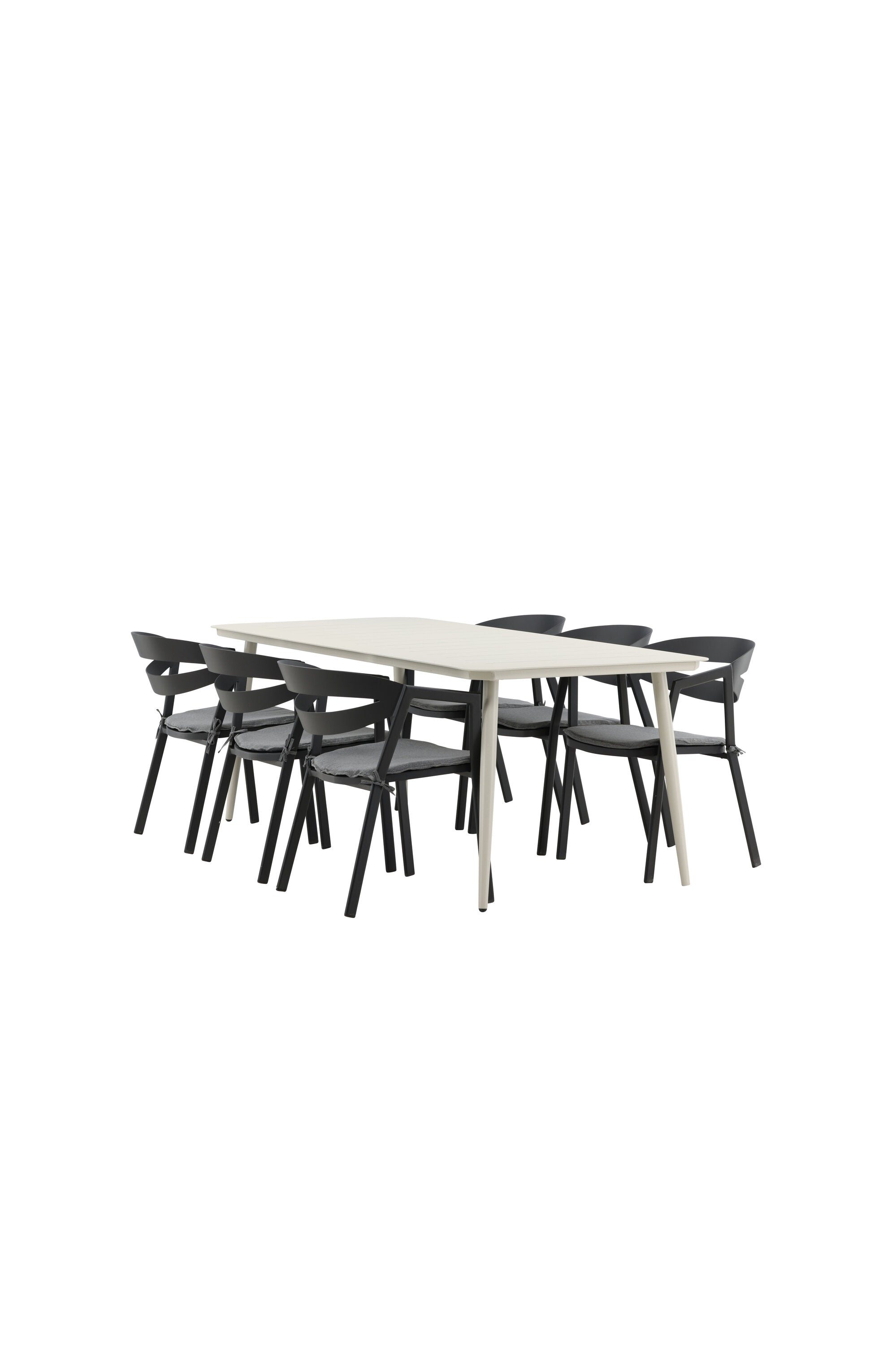 Lina Outdoor-Tischset + Split 200cm/6St. in Schwarz präsentiert im Onlineshop von KAQTU Design AG. Gartentischset ist von Venture Home