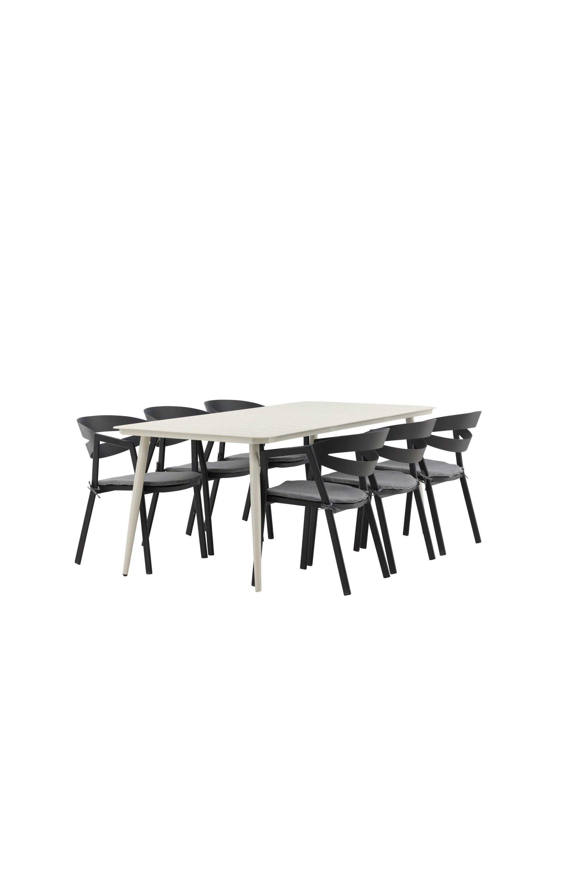 Lina Outdoor-Tischset + Split 200cm/6St. in Schwarz präsentiert im Onlineshop von KAQTU Design AG. Gartentischset ist von Venture Home