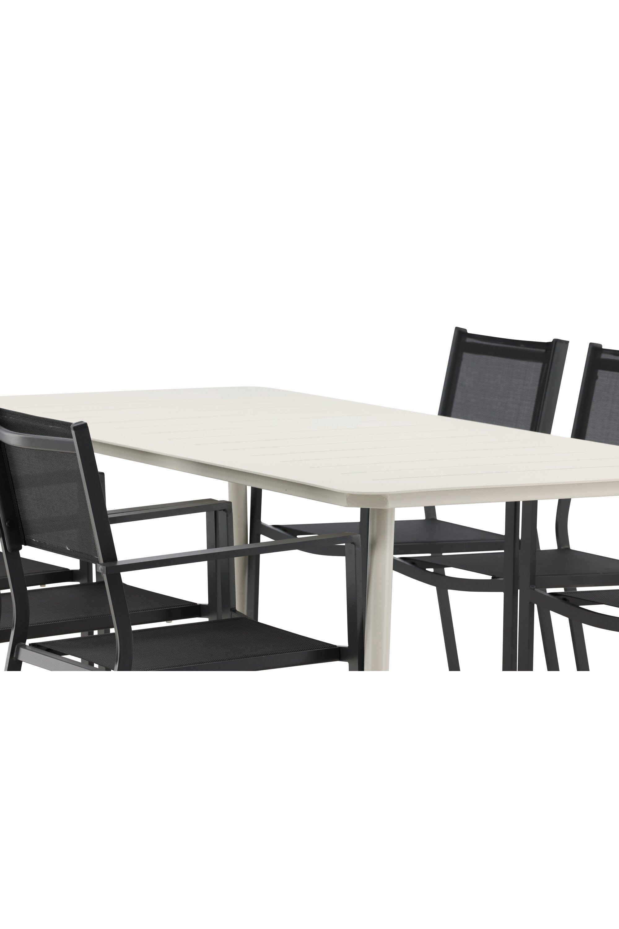 Lina Outdoor-Tischset + Copacabana 200cm/6St. in Schwarz präsentiert im Onlineshop von KAQTU Design AG. Gartentischset ist von Venture Home