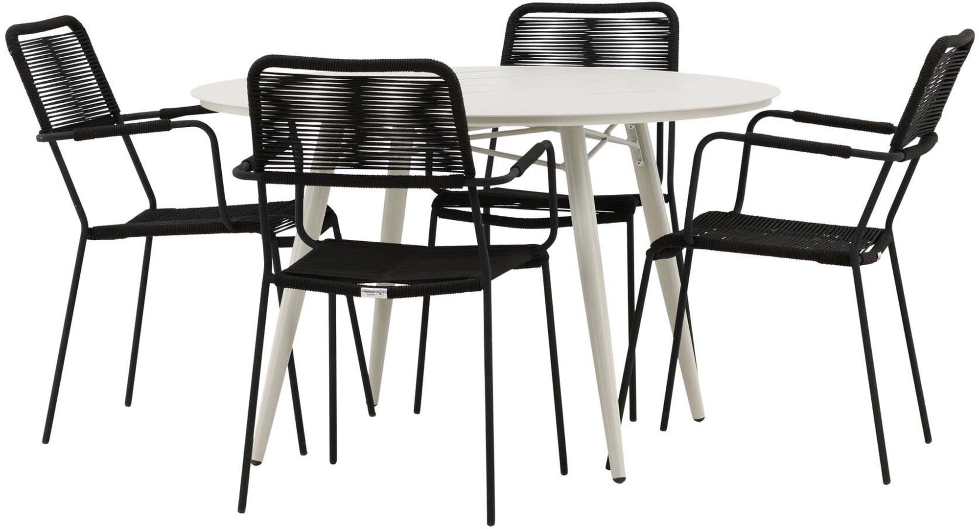 Venture Home: Lina Tischset & Lindos Stühle für stilvolle Gärten.