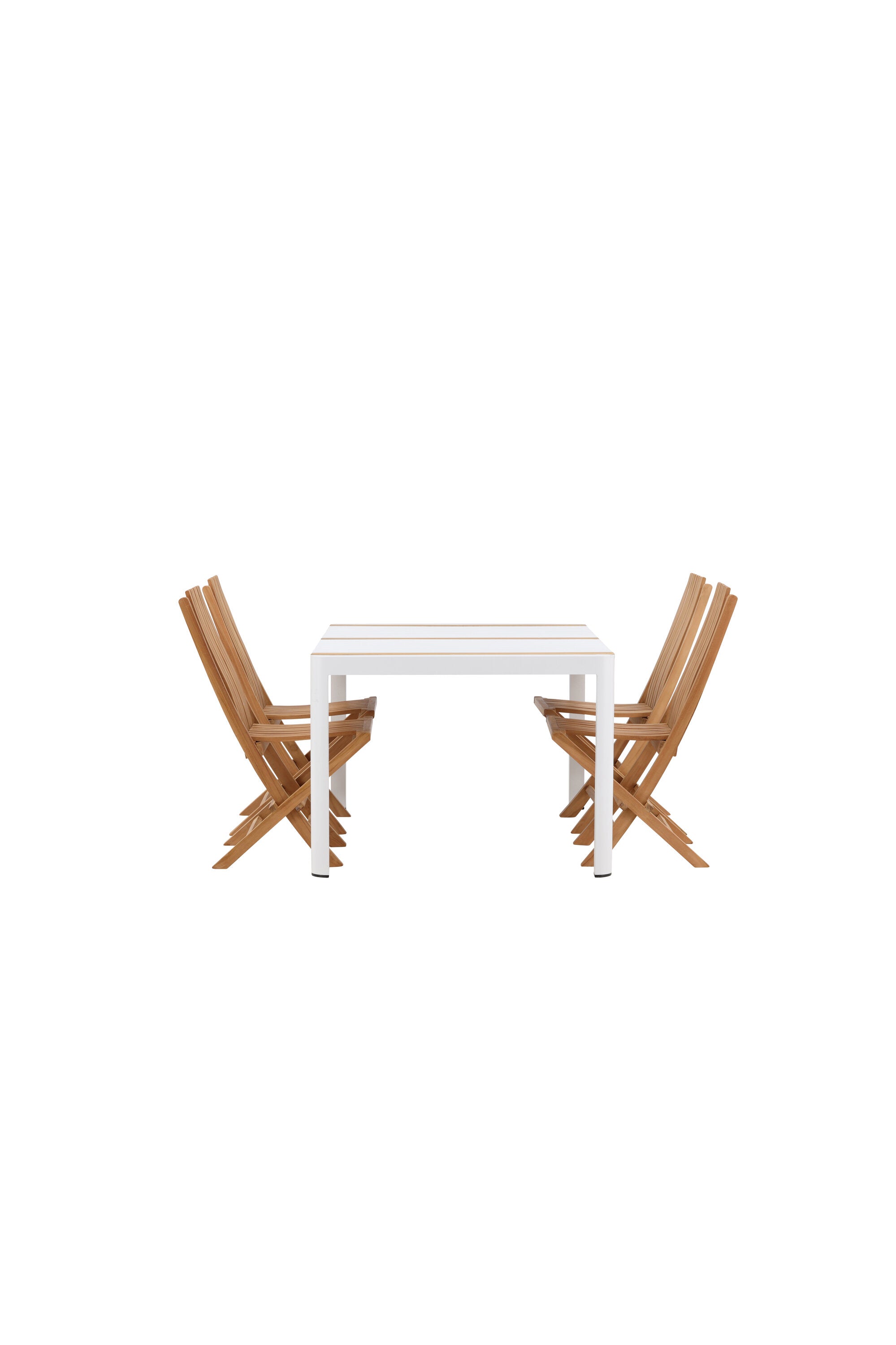 Togo Outdoor-Tischset + Ghana 150cm/4St. in Weiss / Gold / Natur präsentiert im Onlineshop von KAQTU Design AG. Gartentischset ist von Venture Home