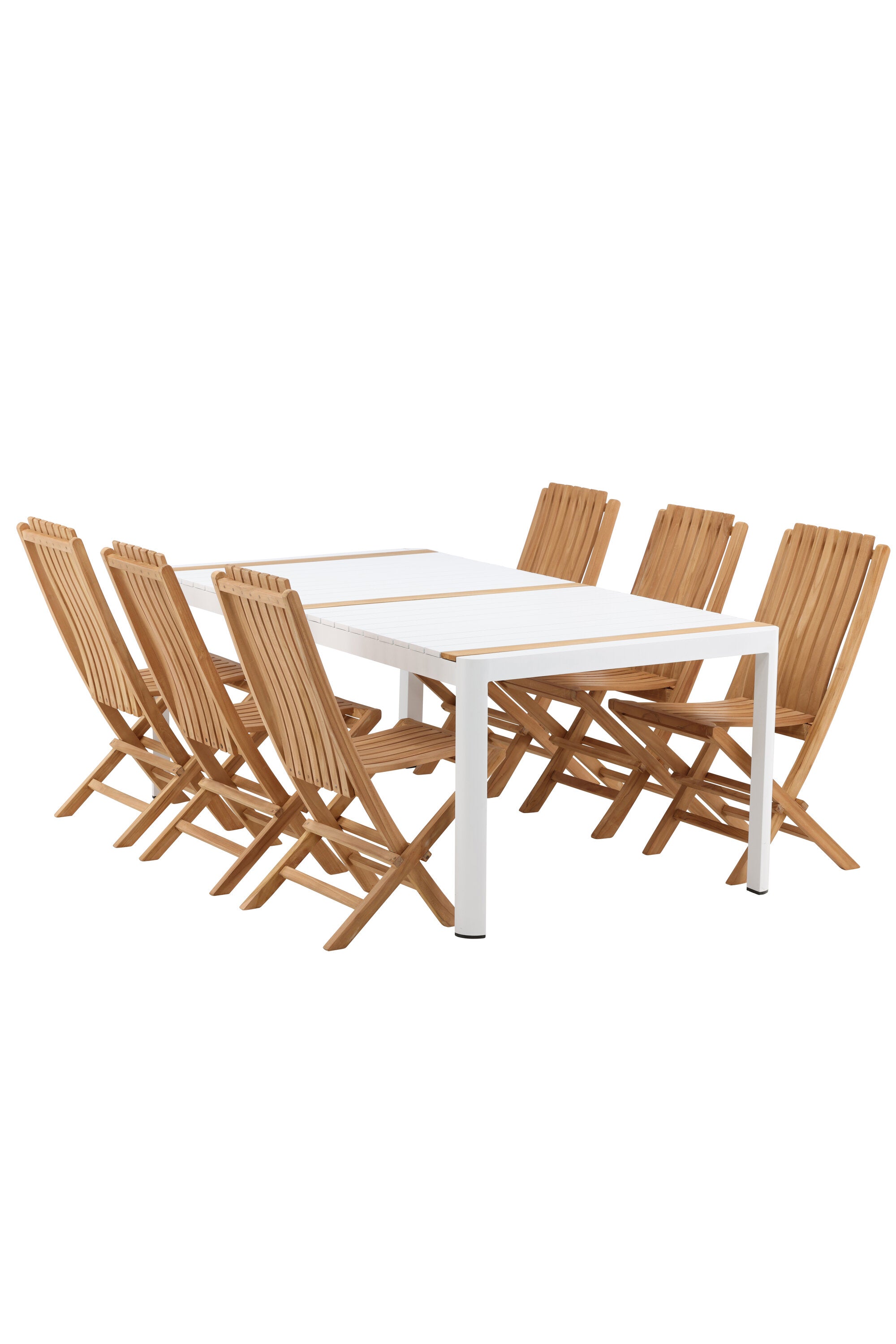 Togo Outdoor-Tischset + Ghana 200cm/6St. in Gold präsentiert im Onlineshop von KAQTU Design AG. Gartentischset ist von Venture Home