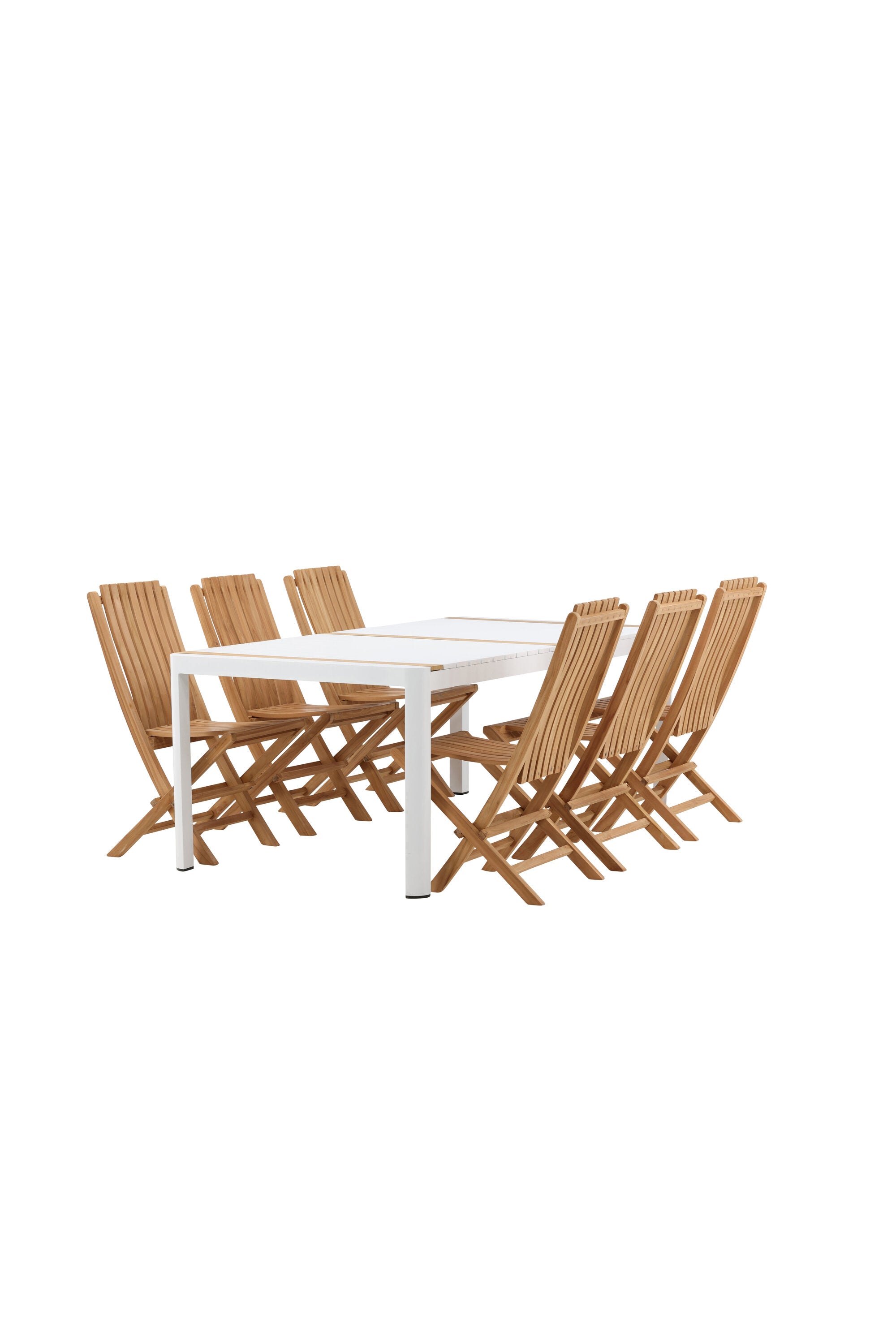 Togo Outdoor-Tischset + Ghana 200cm/6St. in Gold präsentiert im Onlineshop von KAQTU Design AG. Gartentischset ist von Venture Home