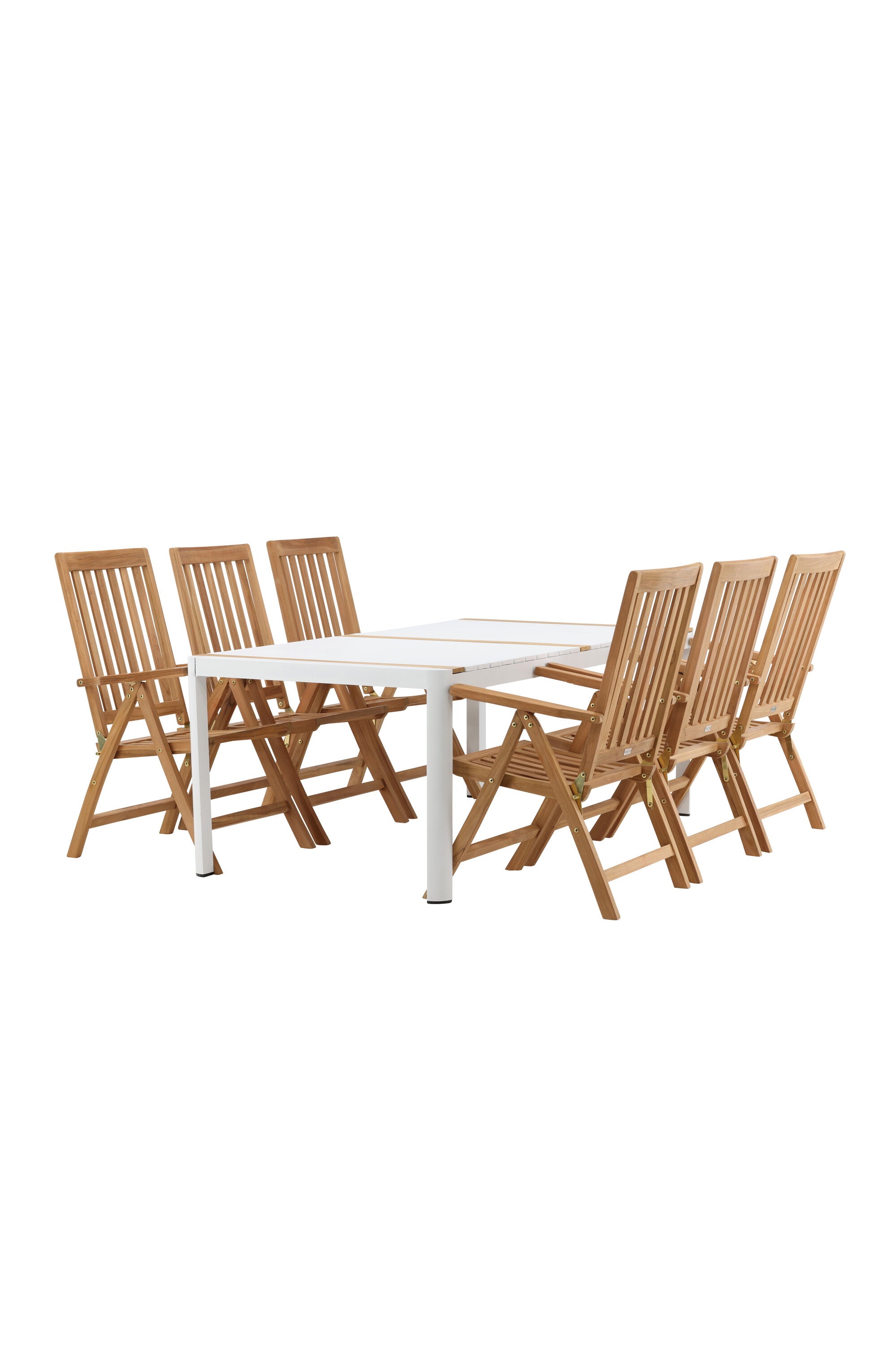 Togo Outdoor-Tischset + Kenya 200cm/6St. in Natur präsentiert im Onlineshop von KAQTU Design AG. Gartentischset ist von Venture Home