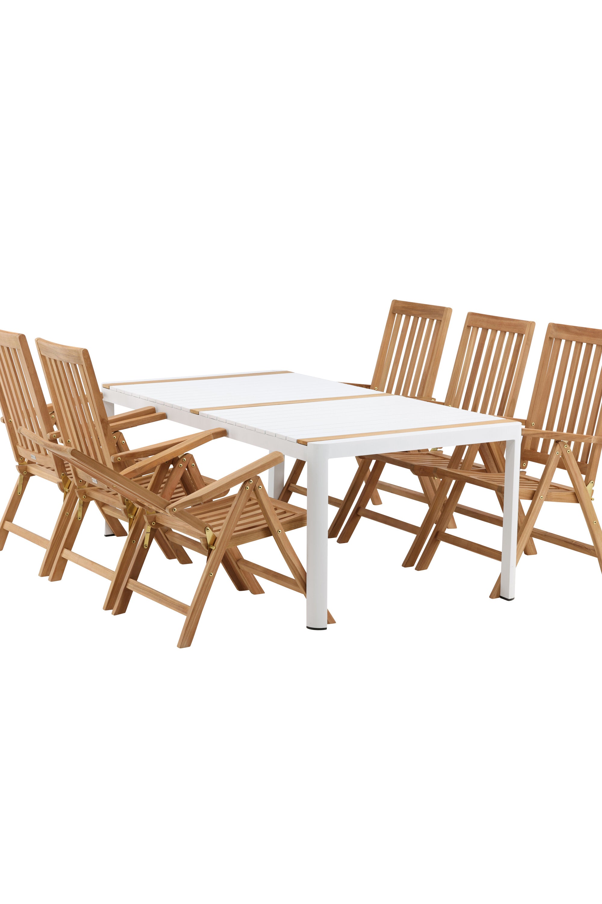 Togo Outdoor-Tischset + Kenya 200cm/6St. in Natur präsentiert im Onlineshop von KAQTU Design AG. Gartentischset ist von Venture Home