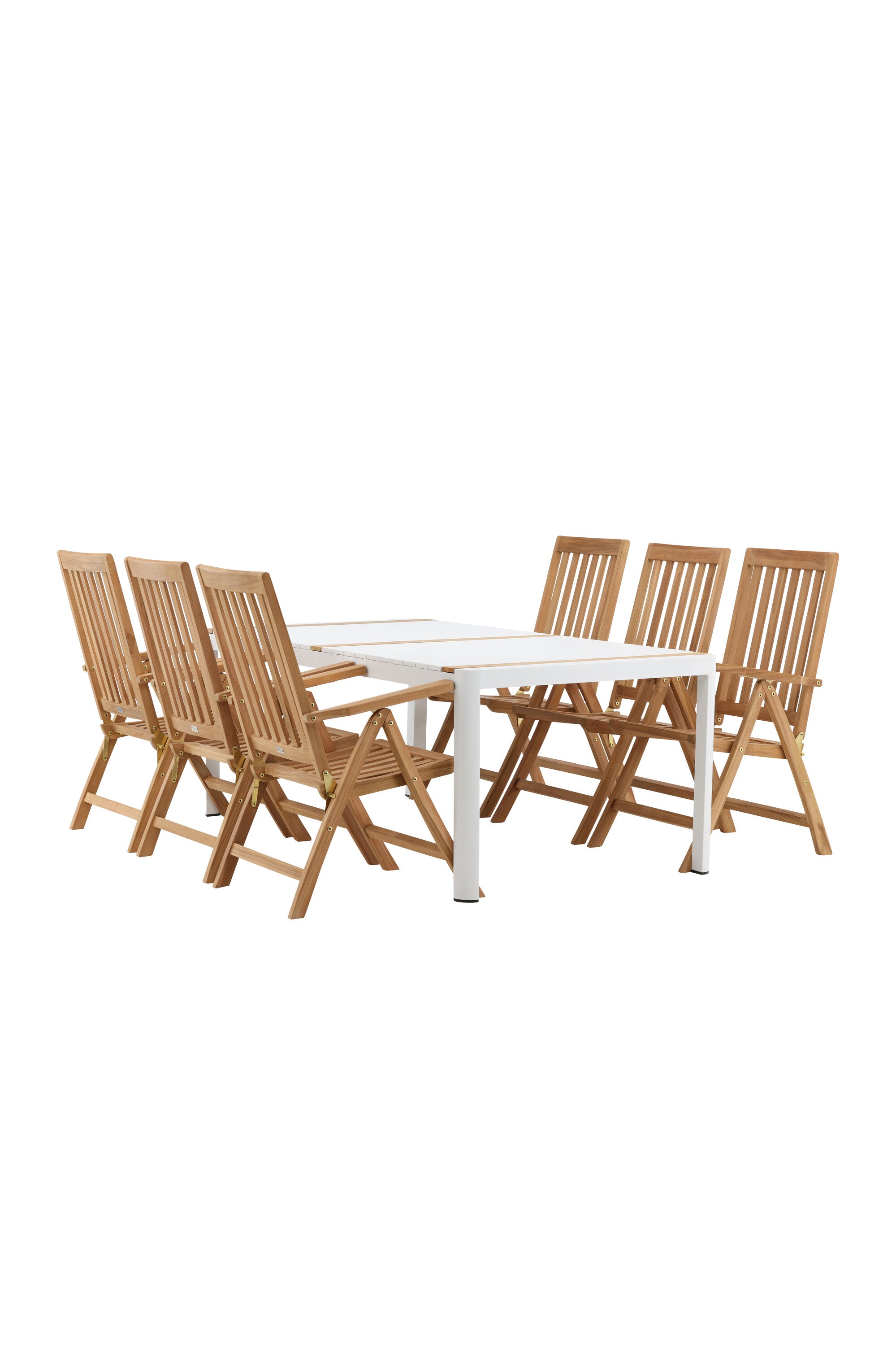 Togo Outdoor-Tischset + Kenya 200cm/6St. in Natur präsentiert im Onlineshop von KAQTU Design AG. Gartentischset ist von Venture Home