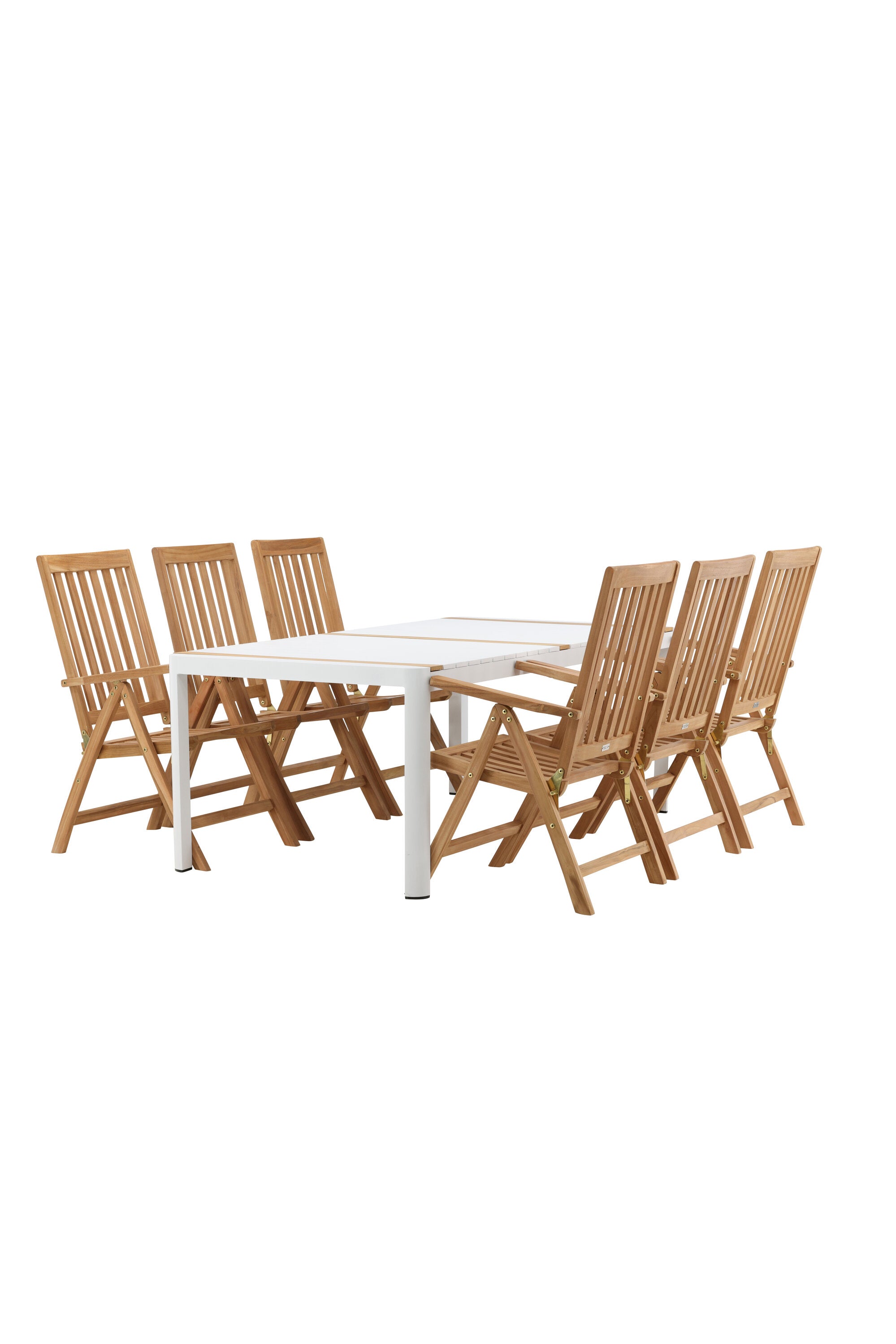 Togo Outdoor-Tischset + Kenya 200cm/6St. in Natur präsentiert im Onlineshop von KAQTU Design AG. Gartentischset ist von Venture Home