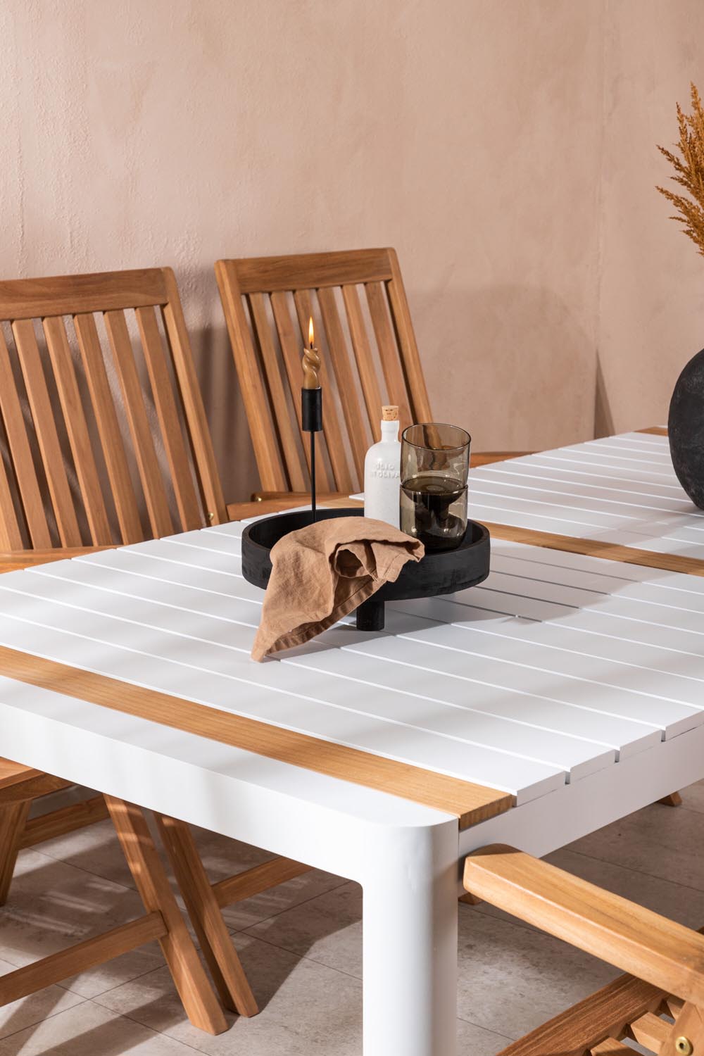 Togo Outdoor-Tischset + Kenya 200cm/6St. in Natur präsentiert im Onlineshop von KAQTU Design AG. Gartentischset ist von Venture Home