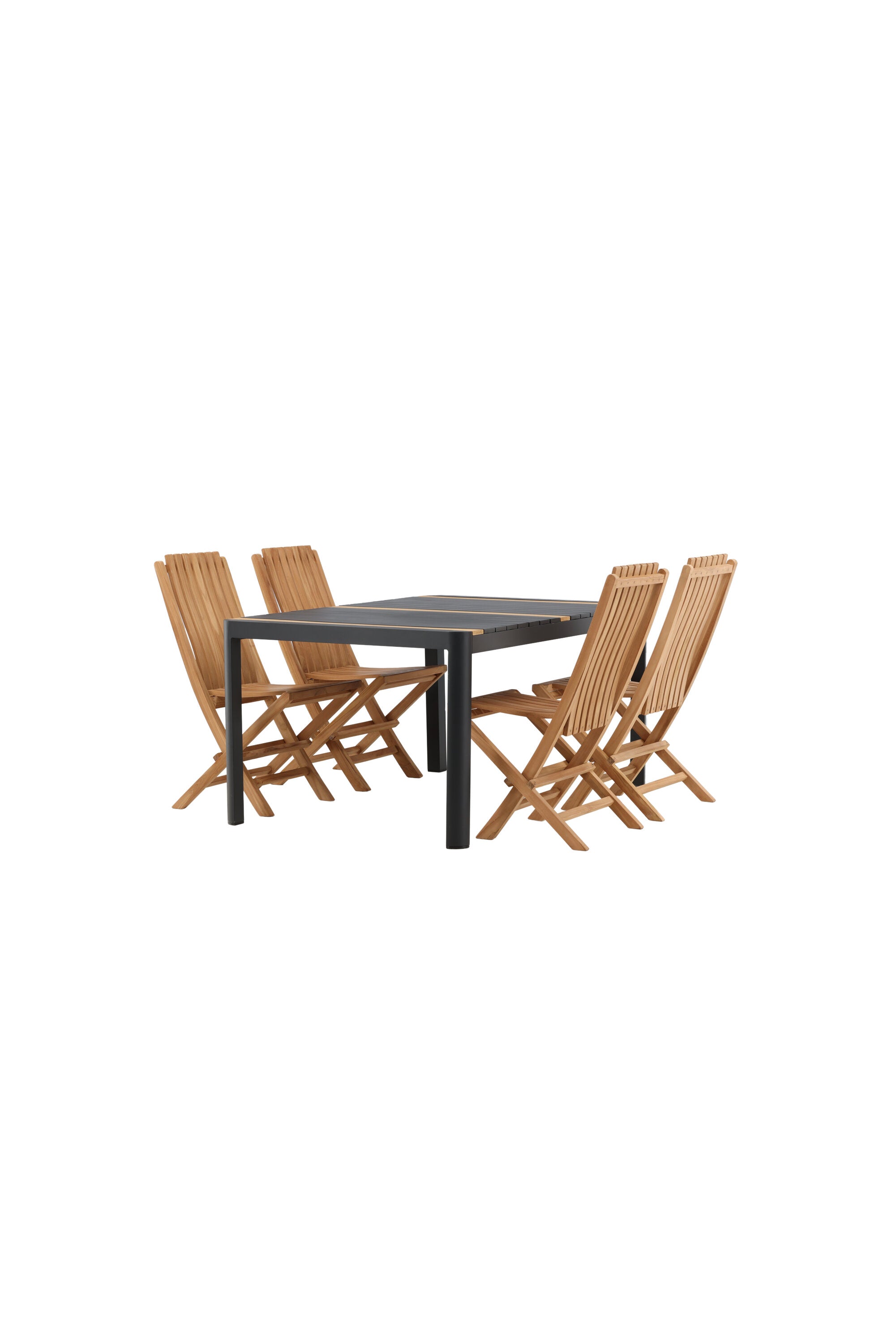 Togo Outdoor-Tischset + Ghana 150cm/4St. in Schwarz / Gold / Natur präsentiert im Onlineshop von KAQTU Design AG. Gartentischset ist von Venture Home