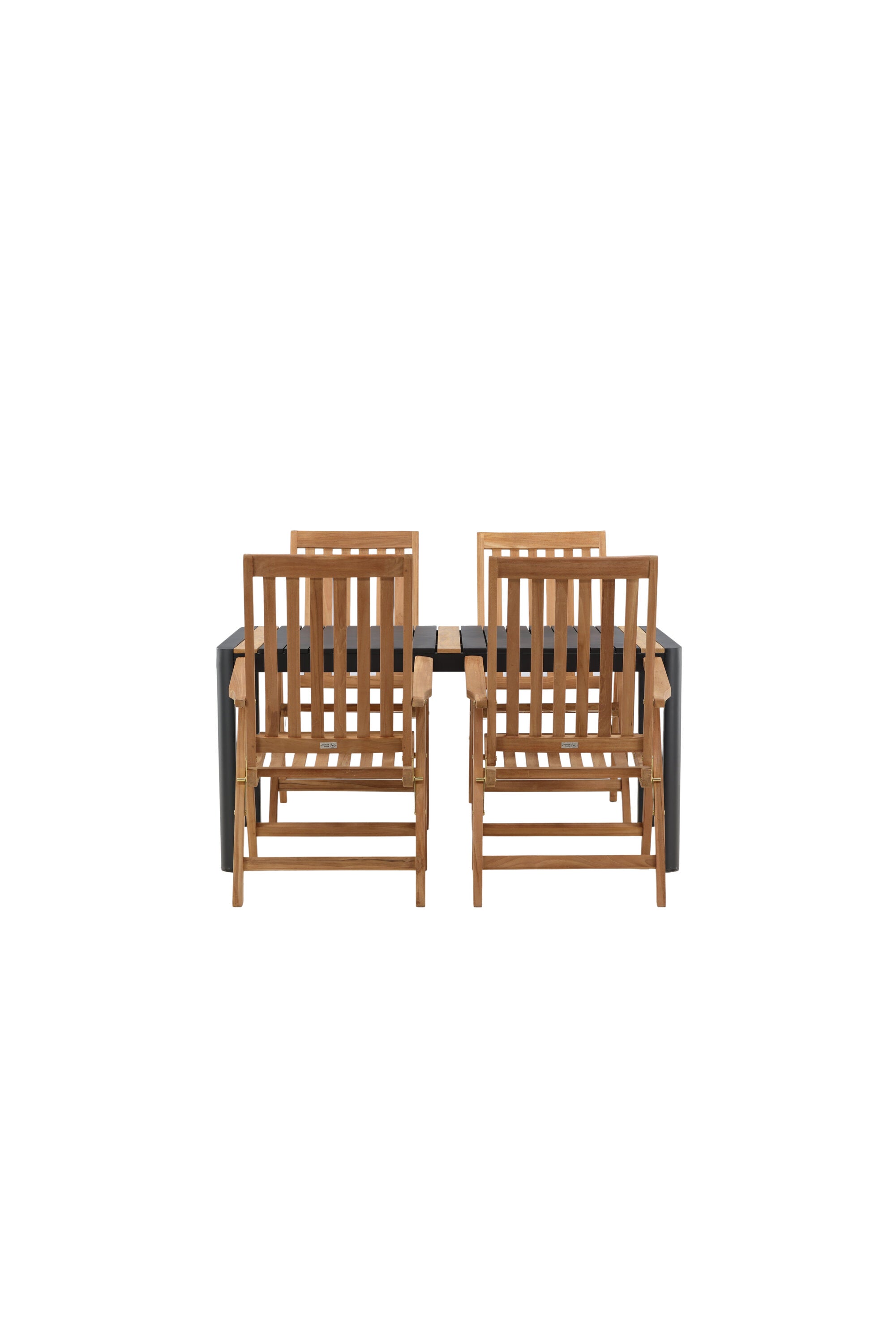 Togo Outdoor-Tischset + Kenya 150cm/4St. in Schwarz / Natur präsentiert im Onlineshop von KAQTU Design AG. Gartentischset ist von Venture Home