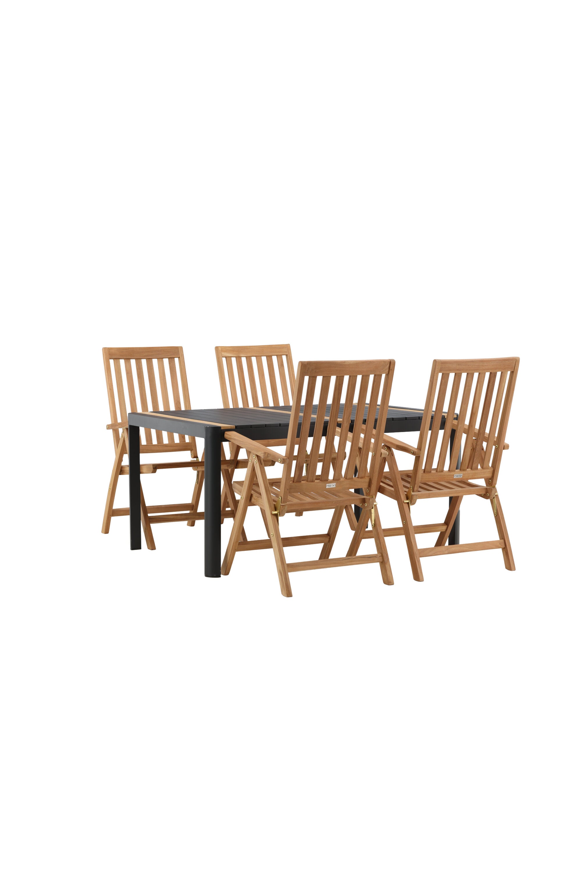 Togo Outdoor-Tischset + Kenya 150cm/4St. in Schwarz / Natur präsentiert im Onlineshop von KAQTU Design AG. Gartentischset ist von Venture Home