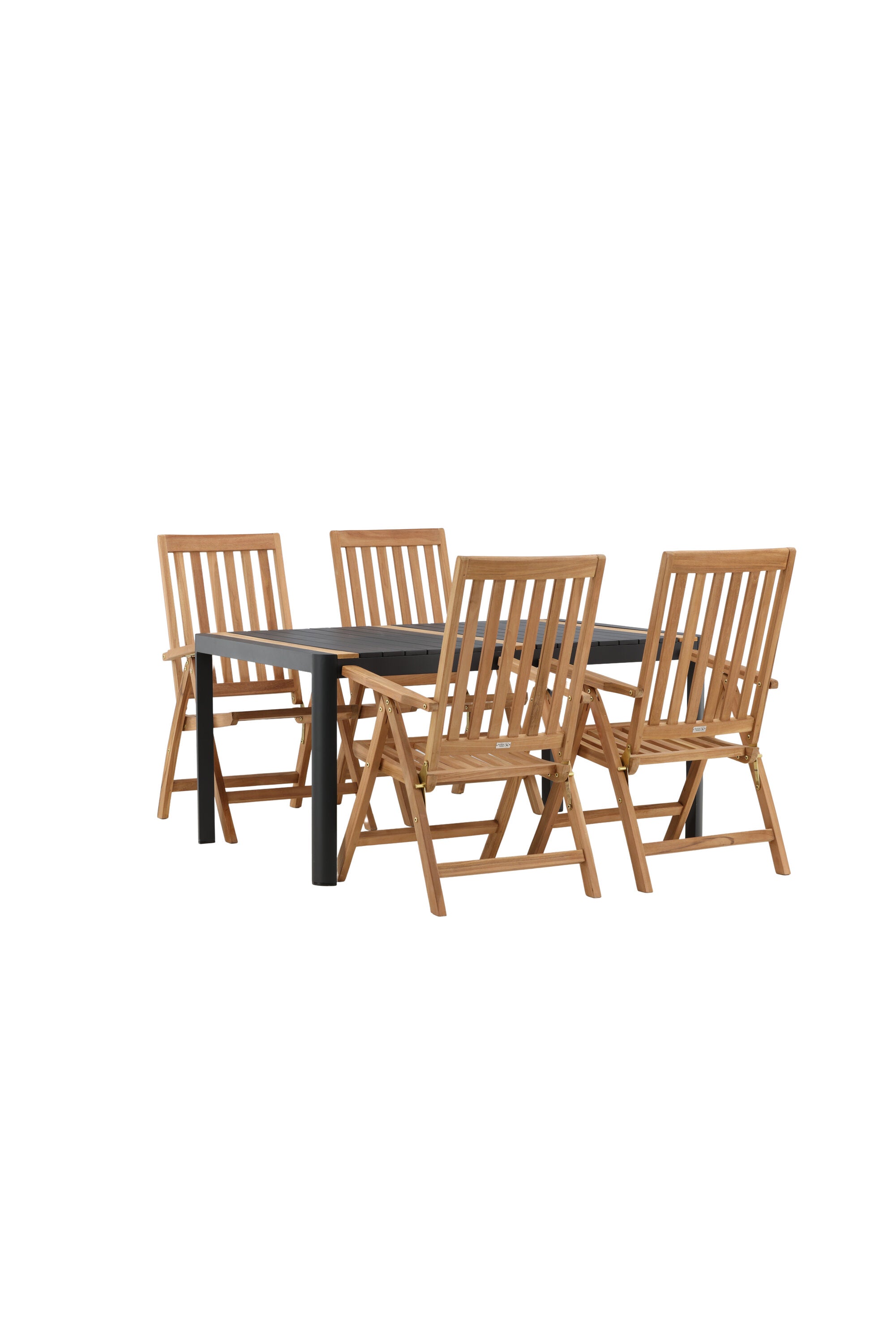 Togo Outdoor-Tischset + Kenya 150cm/4St. in Schwarz / Natur präsentiert im Onlineshop von KAQTU Design AG. Gartentischset ist von Venture Home