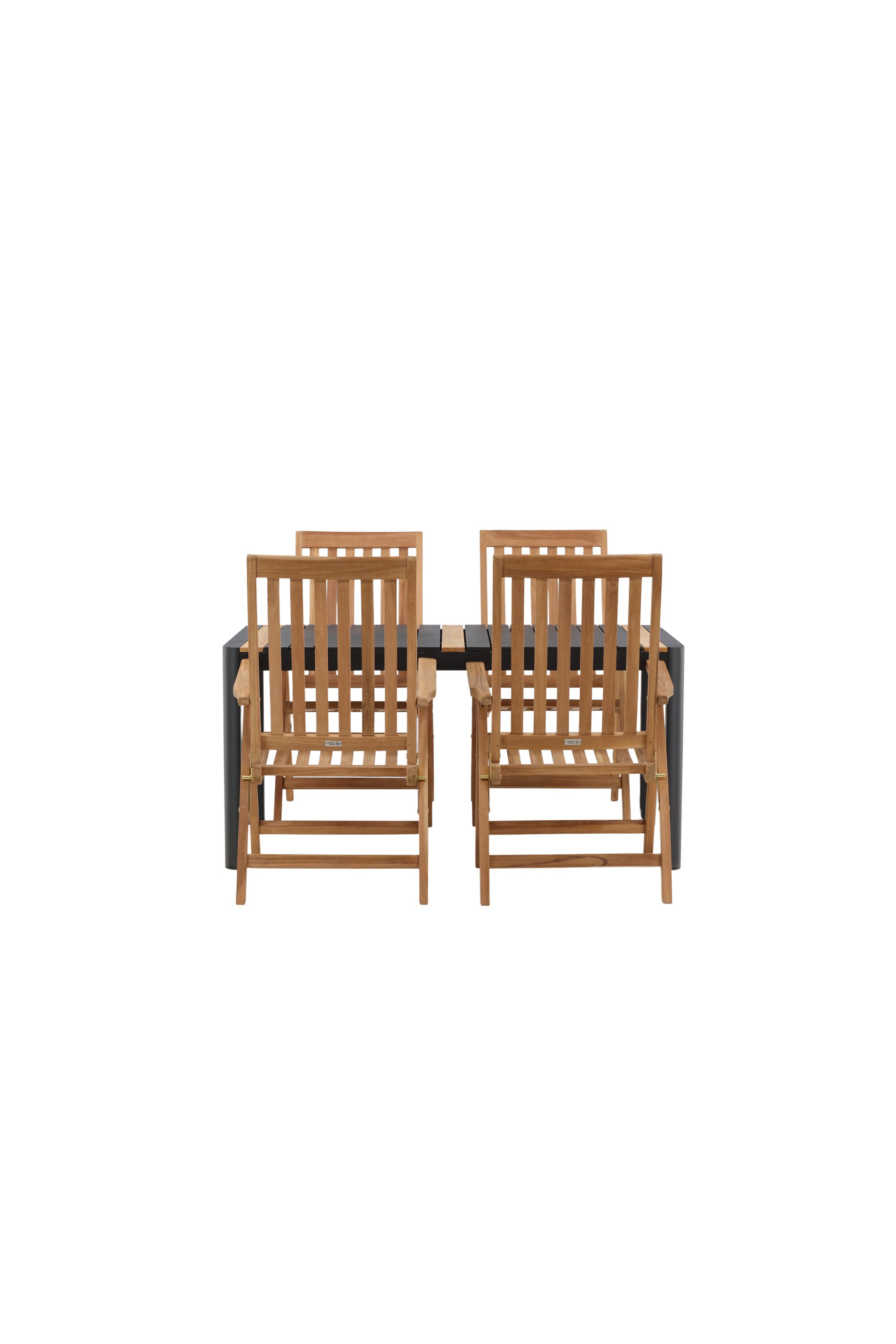 Togo Outdoor-Tischset + Kenya 150cm/4St. in Schwarz / Natur präsentiert im Onlineshop von KAQTU Design AG. Gartentischset ist von Venture Home