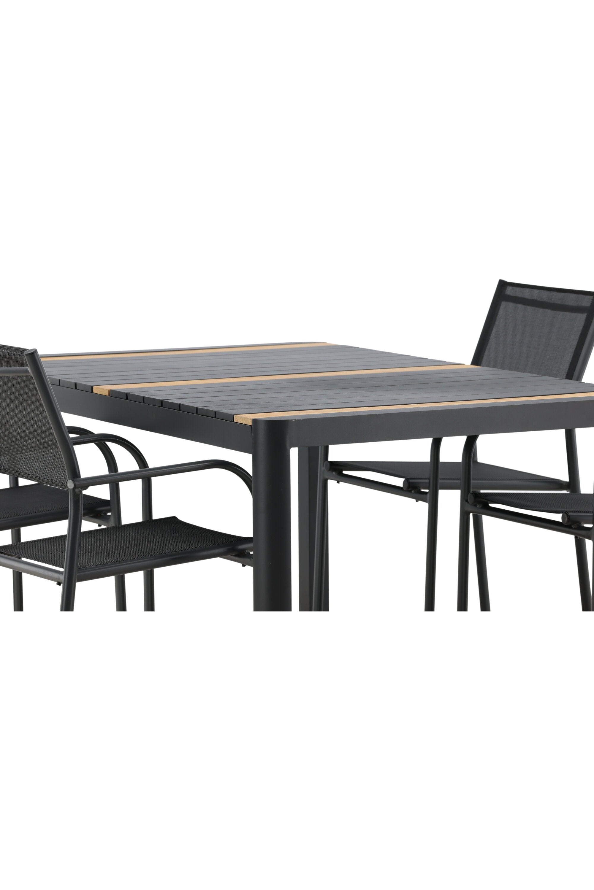 Togo Outdoor-Tischset + Santorini 150cm/4St. in Schwarz präsentiert im Onlineshop von KAQTU Design AG. Gartentischset ist von Venture Home