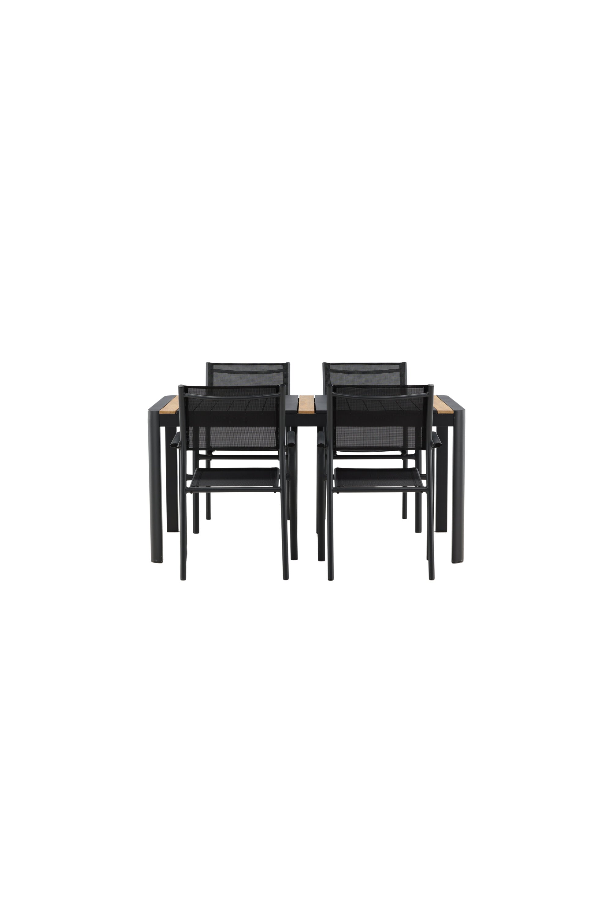 Togo Outdoor-Tischset + Santorini 150cm/4St. in Schwarz präsentiert im Onlineshop von KAQTU Design AG. Gartentischset ist von Venture Home