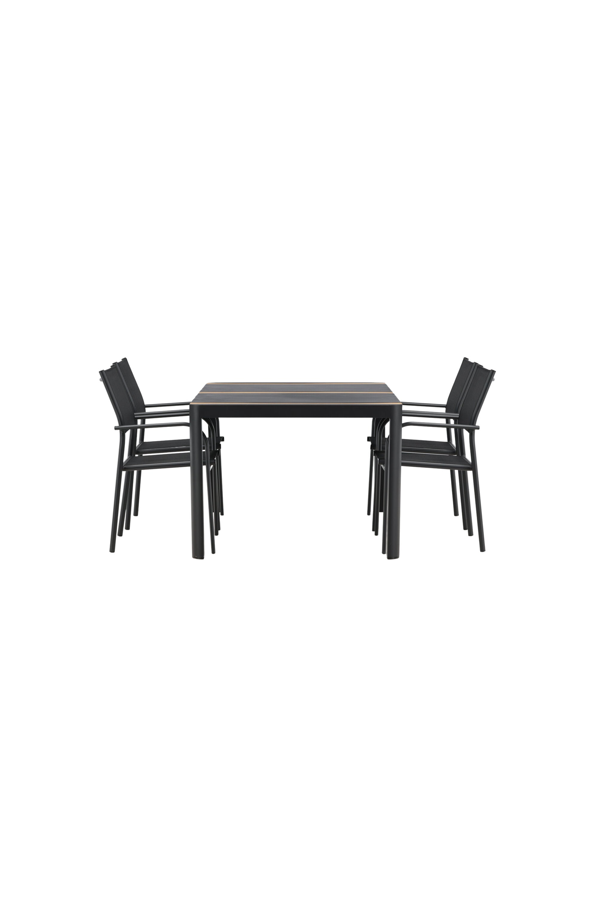 Togo Outdoor-Tischset + Santorini 150cm/4St. in Schwarz präsentiert im Onlineshop von KAQTU Design AG. Gartentischset ist von Venture Home