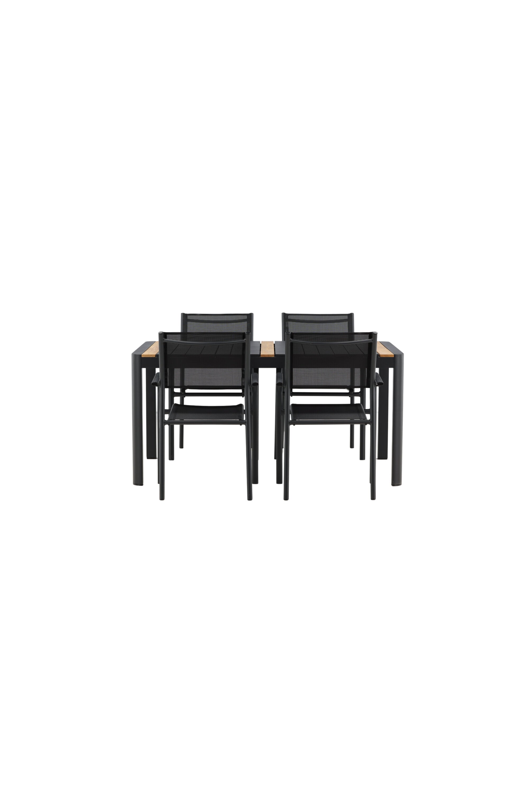 Togo Outdoor-Tischset + Santorini 150cm/4St. in Schwarz präsentiert im Onlineshop von KAQTU Design AG. Gartentischset ist von Venture Home