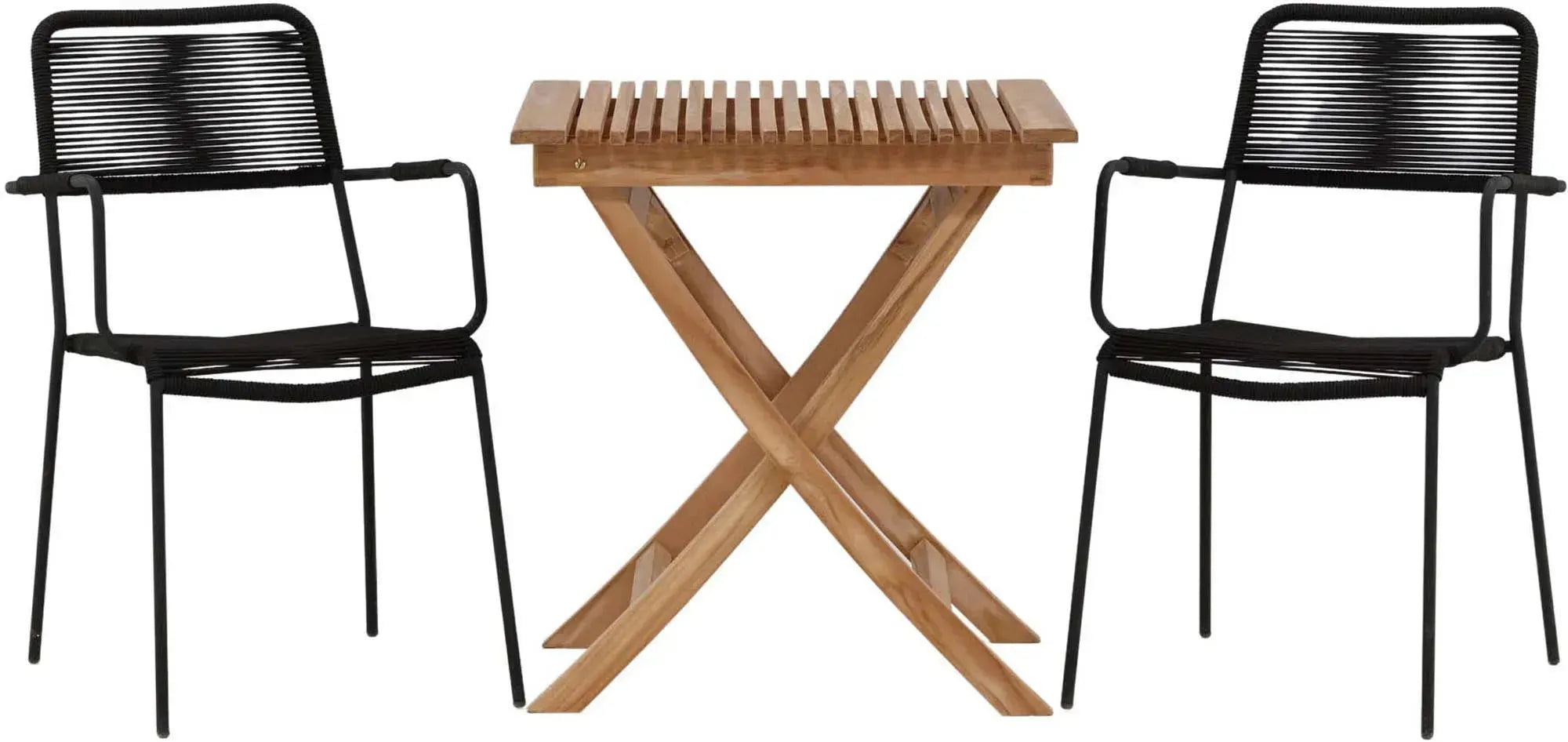 Elegantes Ghana Tischset mit Lindos Stühlen für stilvolle Gärten.
